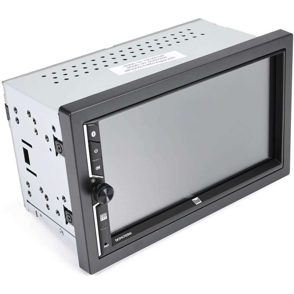 Dual DCPA723W, 7" Touchscreen Double DIN Digital Multimedia Receiver w/ Wireless Apple CarPlay & Android Auto
