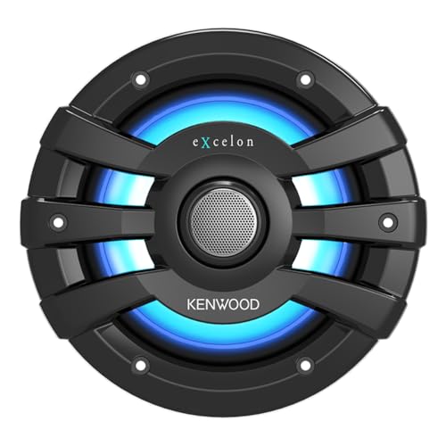 Kenwood XM65BL, eXcelon Motorsports 6.5" 2-Way Coaxial Marine Speakers with Illumination, Black