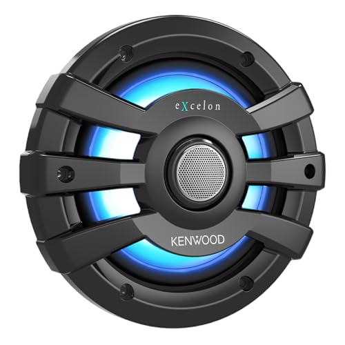 Kenwood XM65BL, eXcelon Motorsports 6.5" 2-Way Coaxial Marine Speakers with Illumination, Black