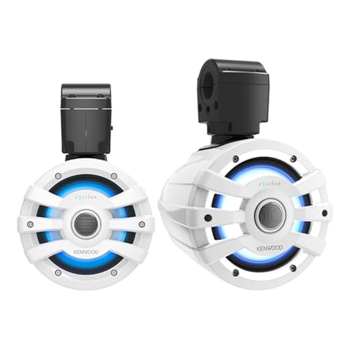 Kenwood XM65TWL, eXcelon Motorsports 6.5" 2-Way Coaxial Tower Speakers with Illumination, White