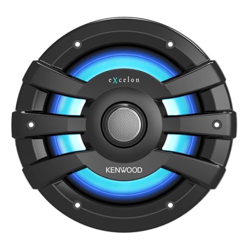 Kenwood XM77BL, eXcelon Motorsports 7.7" 2-Way Coaxial Marine Speakers with Illumination, Black