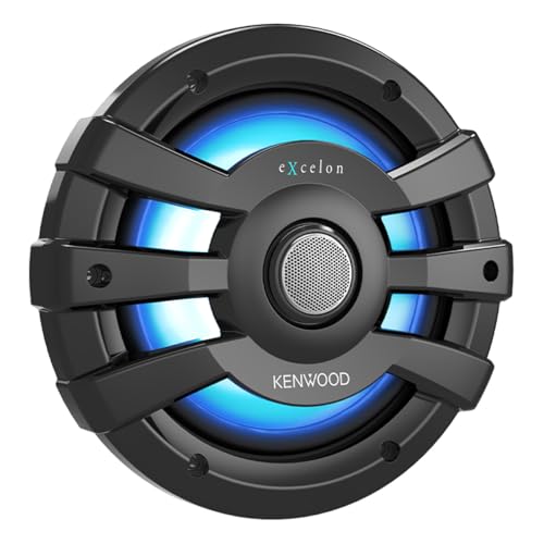 Kenwood XM77BL, eXcelon Motorsports 7.7" 2-Way Coaxial Marine Speakers with Illumination, Black