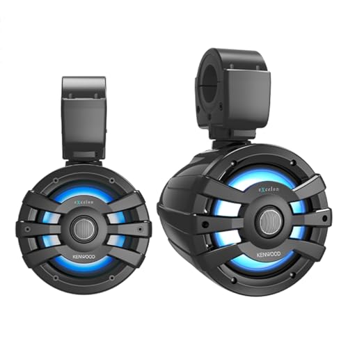 Kenwood XM77TBL, eXcelon Motorsports 7.7" 2-Way Coaxial Tower Speakers with Illumination, Black