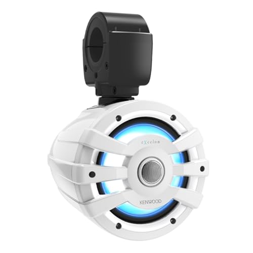 Kenwood XM77TWL, eXcelon Motorsports 7.7" 2-Way Coaxial Tower Speakers with Illumination, White