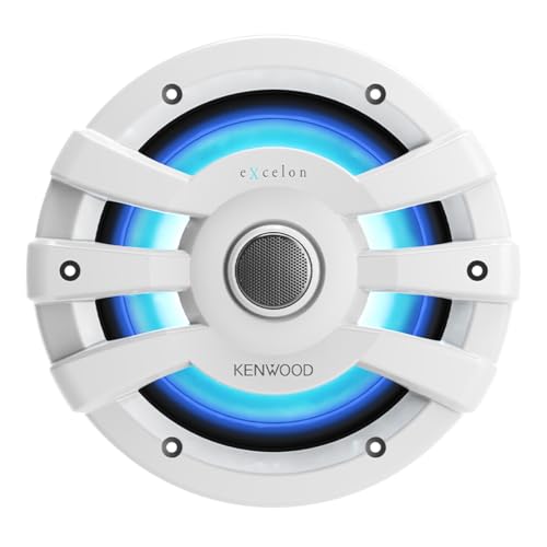 Kenwood XM77WL, eXcelon Motorsports 7.7" 2-Way Coaxial Marine Speakers with Illumination, White