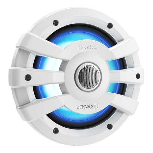 Kenwood XM77WL, eXcelon Motorsports 7.7" 2-Way Coaxial Marine Speakers with Illumination, White