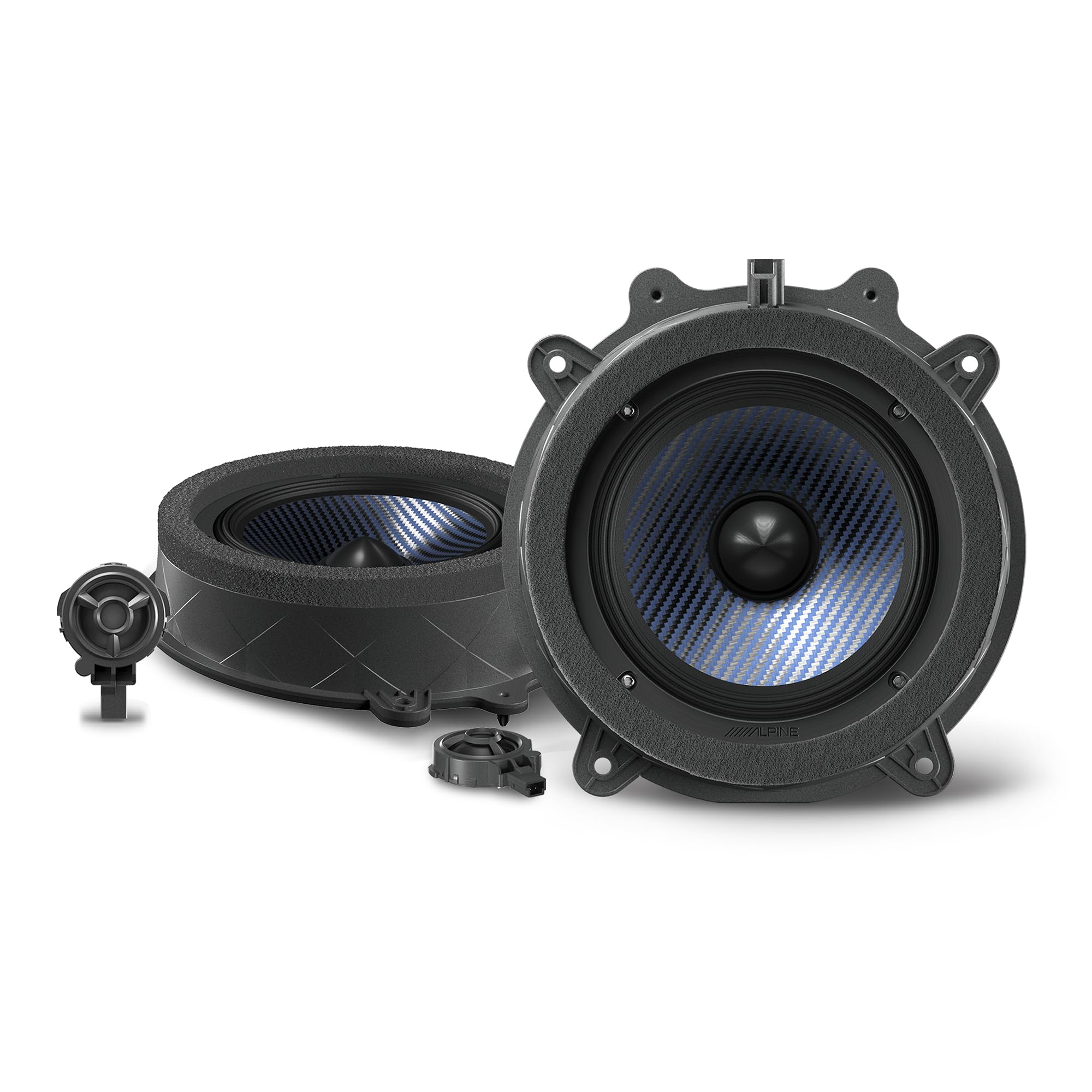 Alpine EV-65CF-T, 6.5" Component Front Door Speaker Set for 2017-24 Tesla Model 3 & 2020-24 Tesla Model  Y (OB)