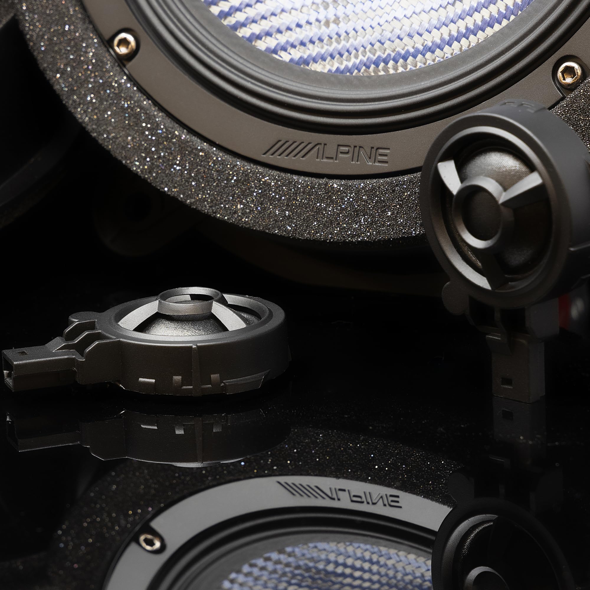 Alpine EV-65CF-T, 6.5" Component Front Door Speaker Set for 2017-24 Tesla Model 3 & 2020-24 Tesla Model  Y (OB)