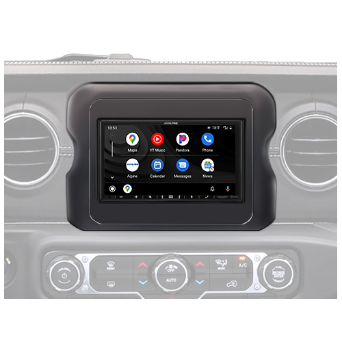 Alpine i407-WRA-JL, 7" Digital Media Receiver for 2018-2023 Jeep Wrangler JL and Jeep Gladiator JT (OB)
