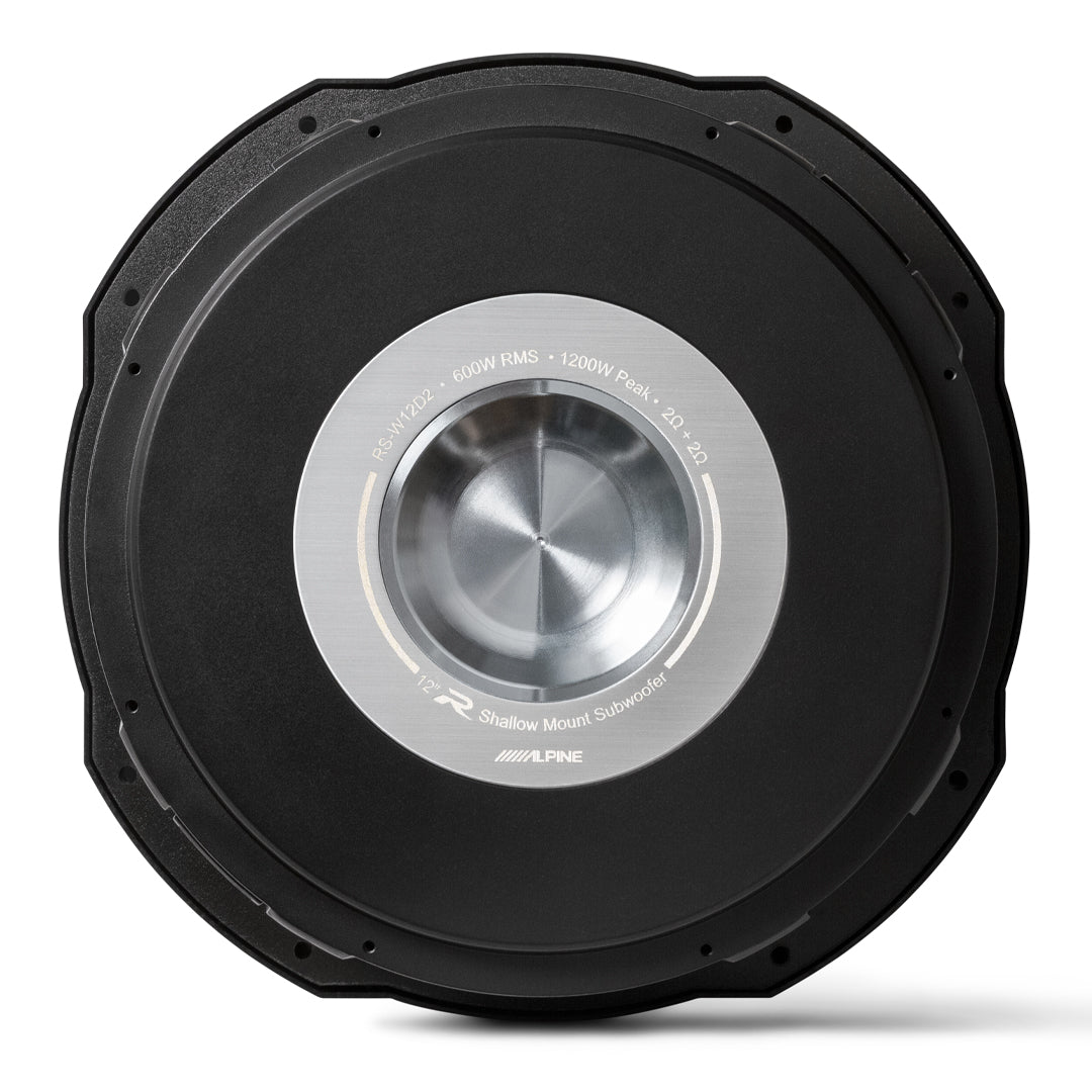 Alpine RS-W12D2, R Series 12" Dual 2 Ohm Voice Coil Shallow Subwoofer, 600 Watts (OD)