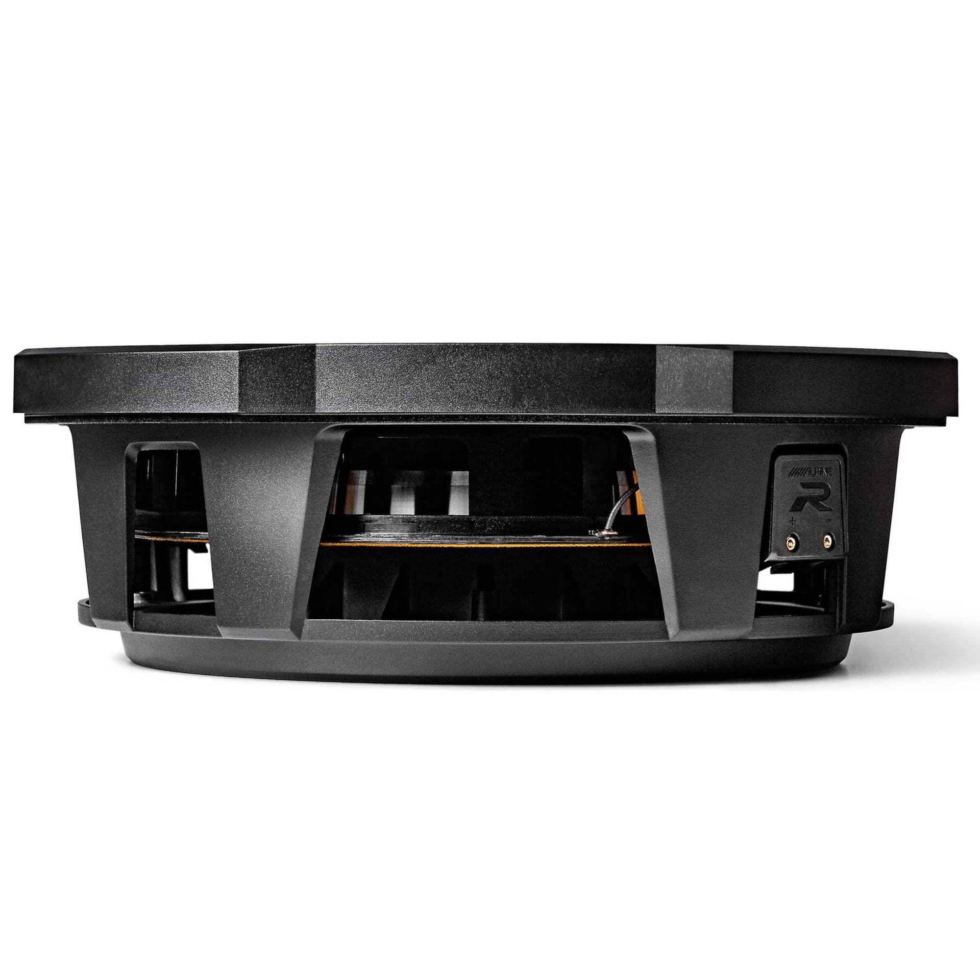 Alpine RS-W12D4, R Series 12" Dual 4 Ohm Voice Coil Shallow Subwoofer, 600 Watts (OB)