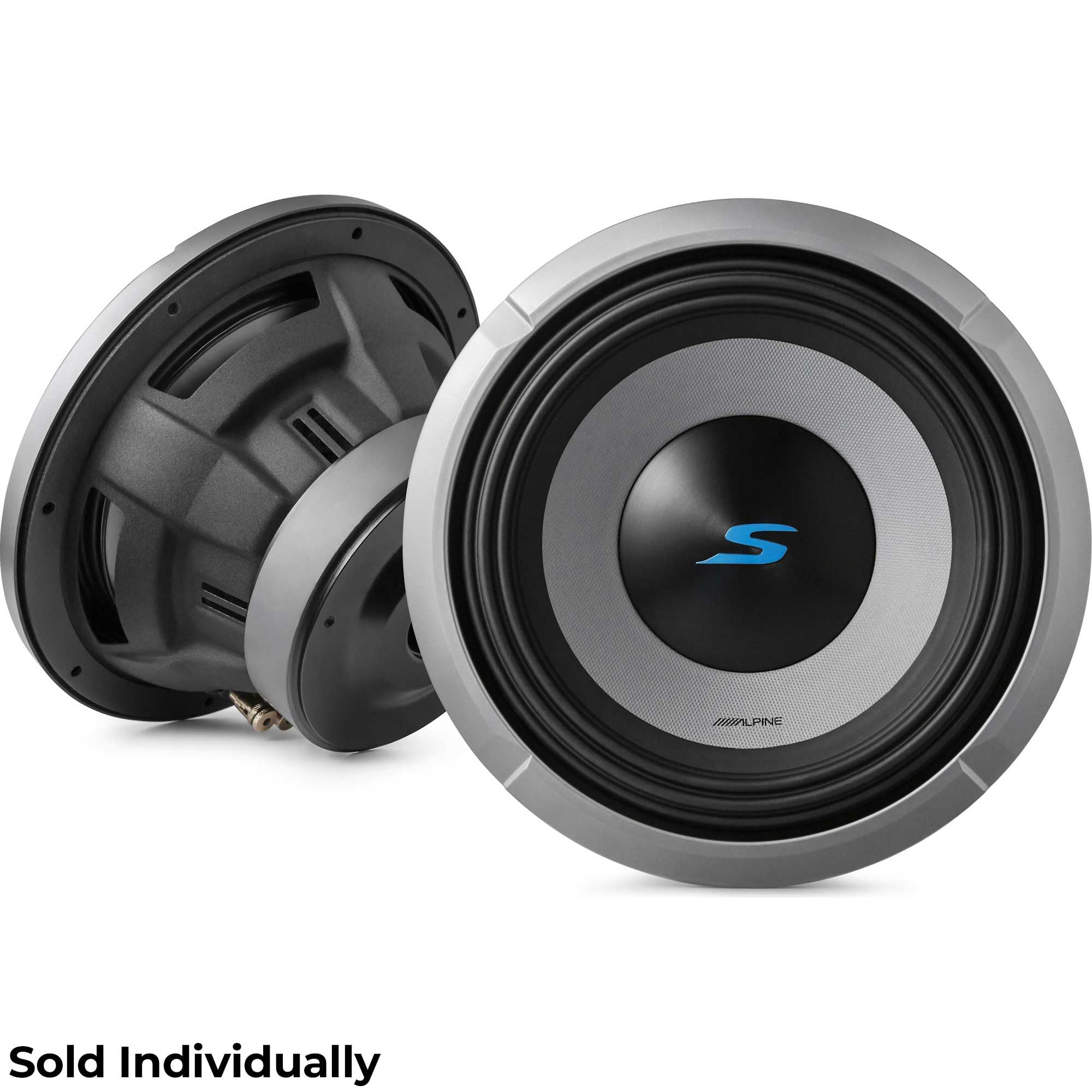 Alpine S2-W10D4, S Series 10" 4 Ohm Dual Voice Coil Subwoofer - 1800W (OB)