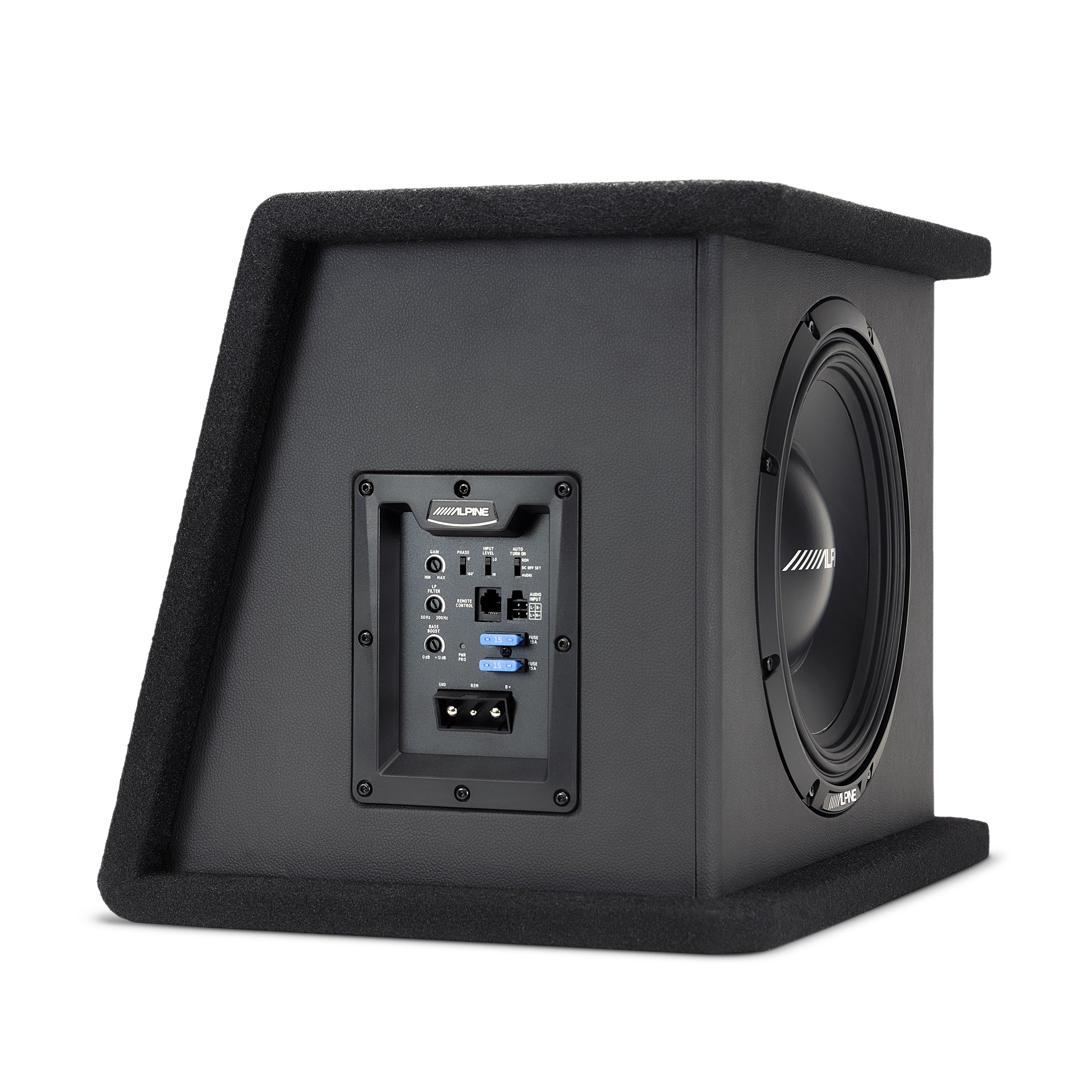 Alpine PWE-SB10, PWE 10" Single Powered Wedge Subwoofer Enclosure - 450W (OB)