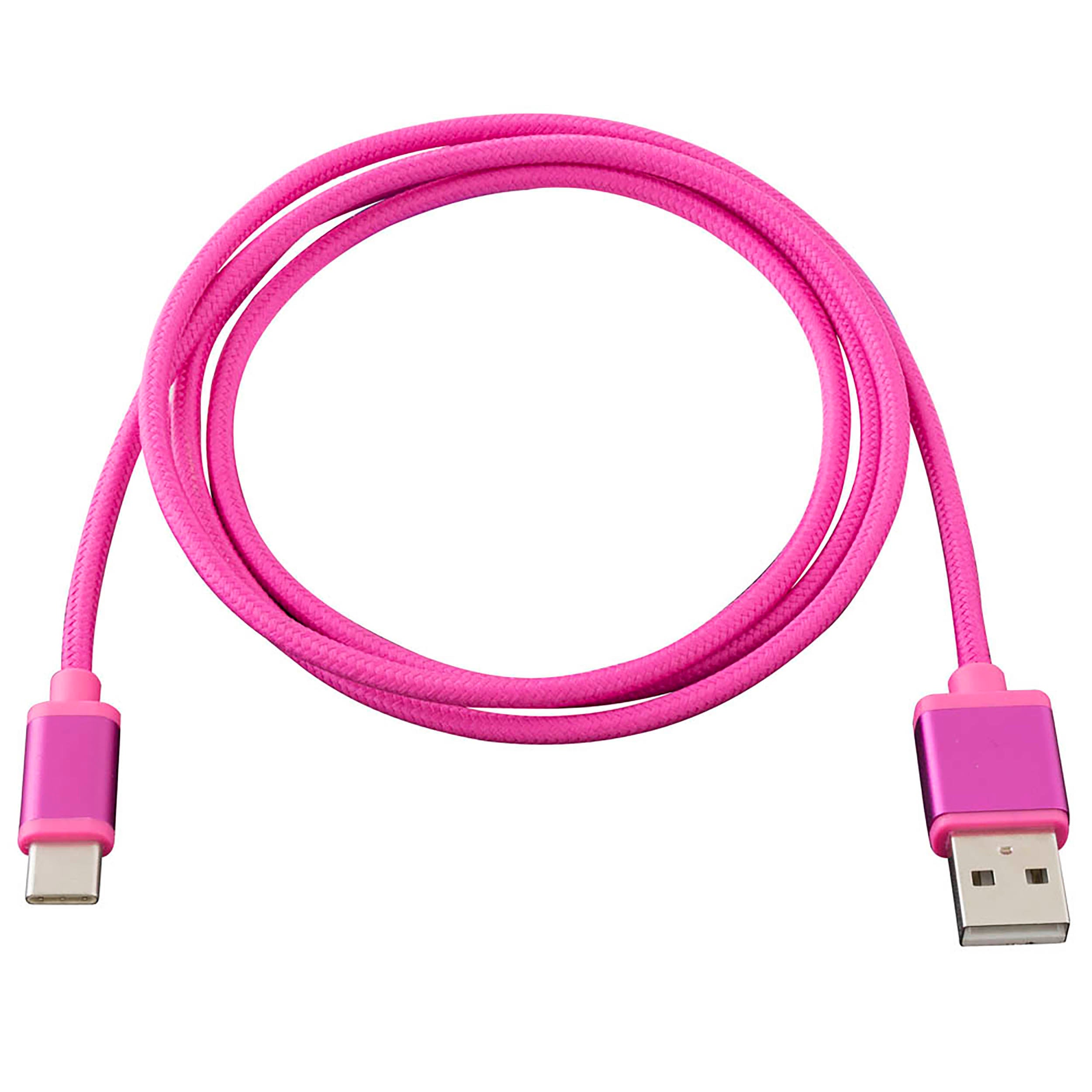 Axxess AXUSBC-PK, USB-C Replacement Cable- 3 Ft, Pink