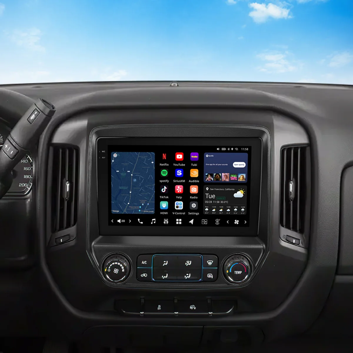 Vinland V13SL111N, Vision 10" Digital Multimedia Receiver for Chevrolet Silverado & GMC Sierra 2014-2019
