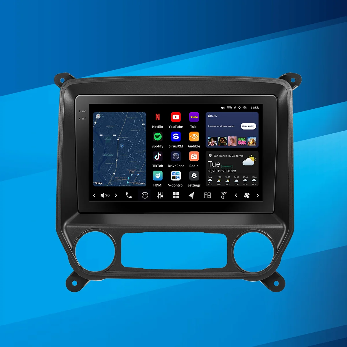 Vinland V13SL111N, Vision 10" Digital Multimedia Receiver for Chevrolet Silverado & GMC Sierra 2014-2019