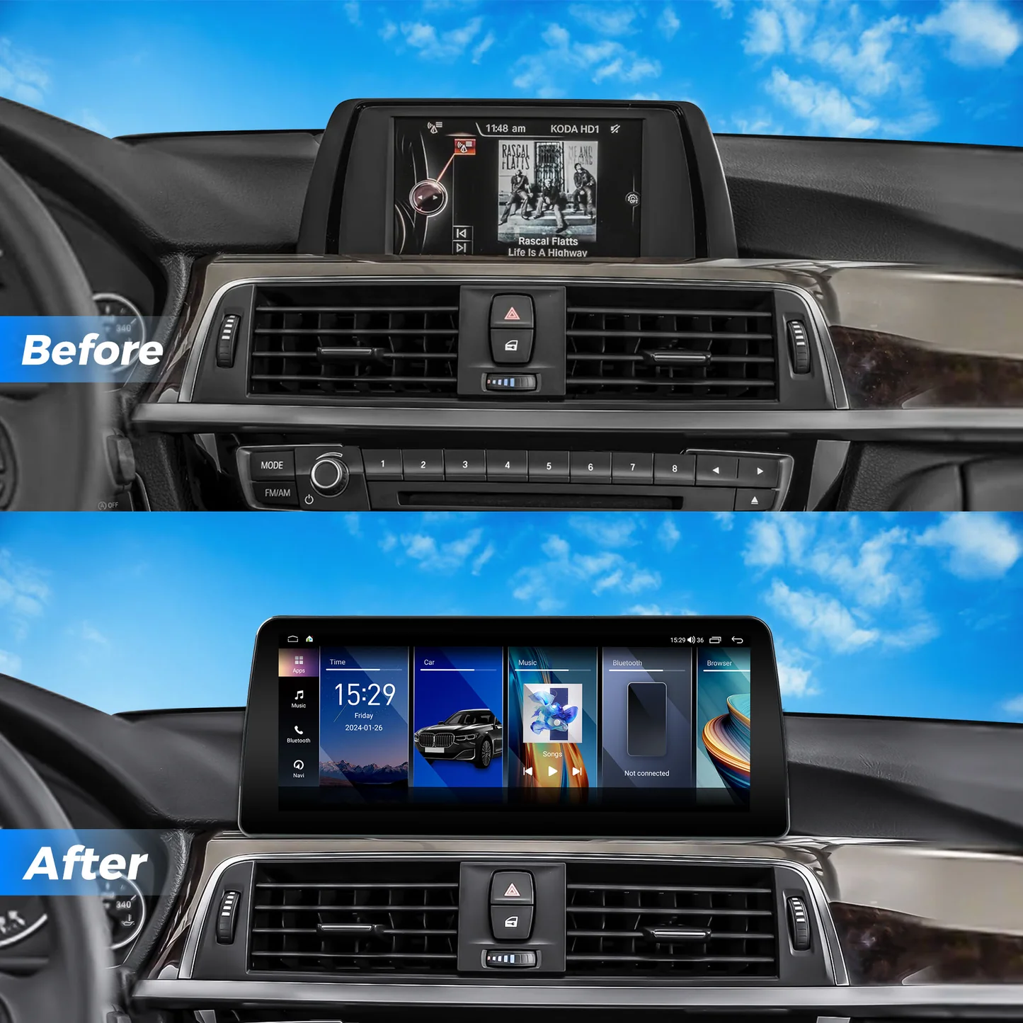Vinland VBM3S5L12B8, 12.3" Digital Multimedia Receiver for BMW 3 Series (F30/F31/F34/F35) 2013-2017 with NBT System