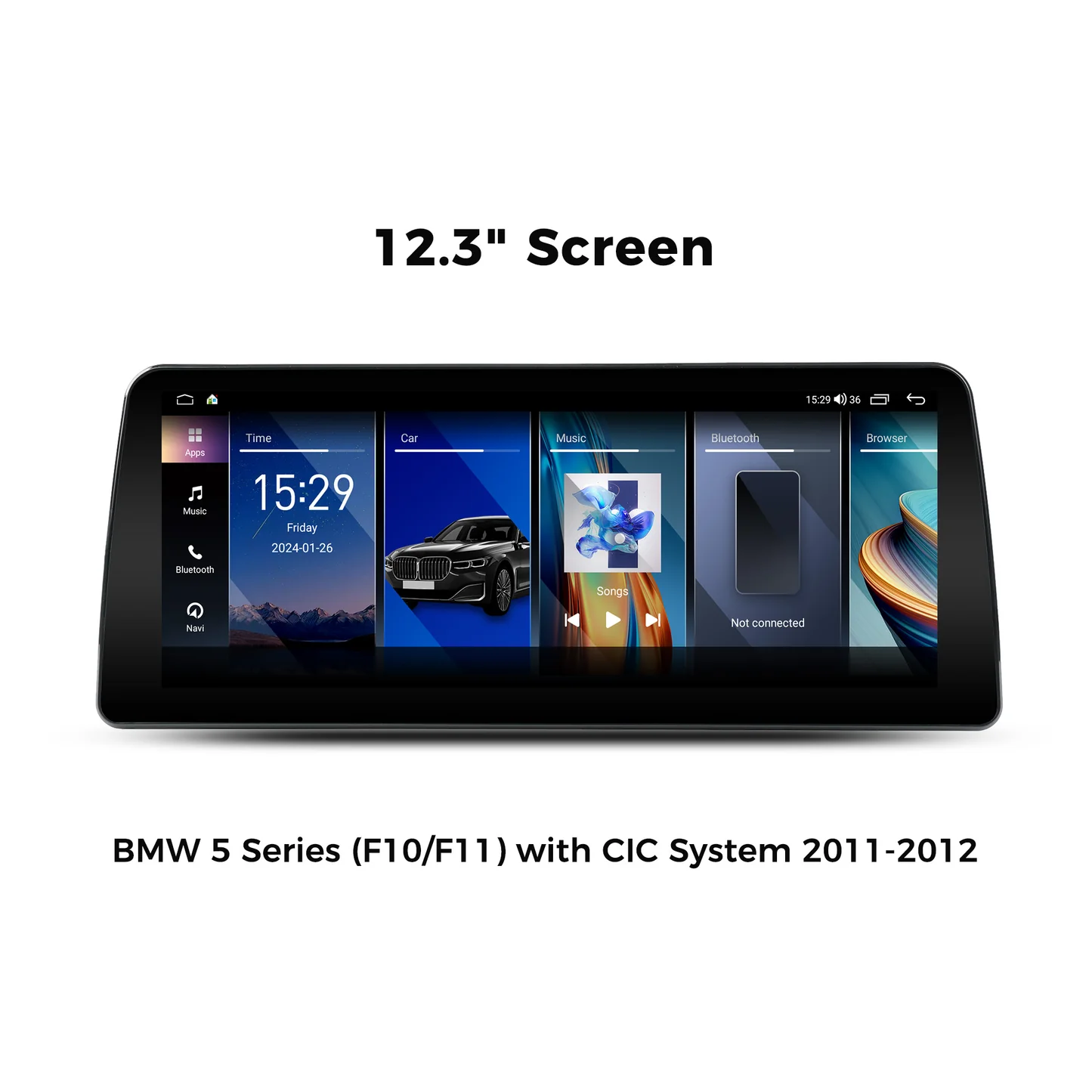 Vinland VBM5S412B8, 12.3" Digital Multimedia Receiver for BMW 5 Series (F10/F11) 2011-2012 with CIC System