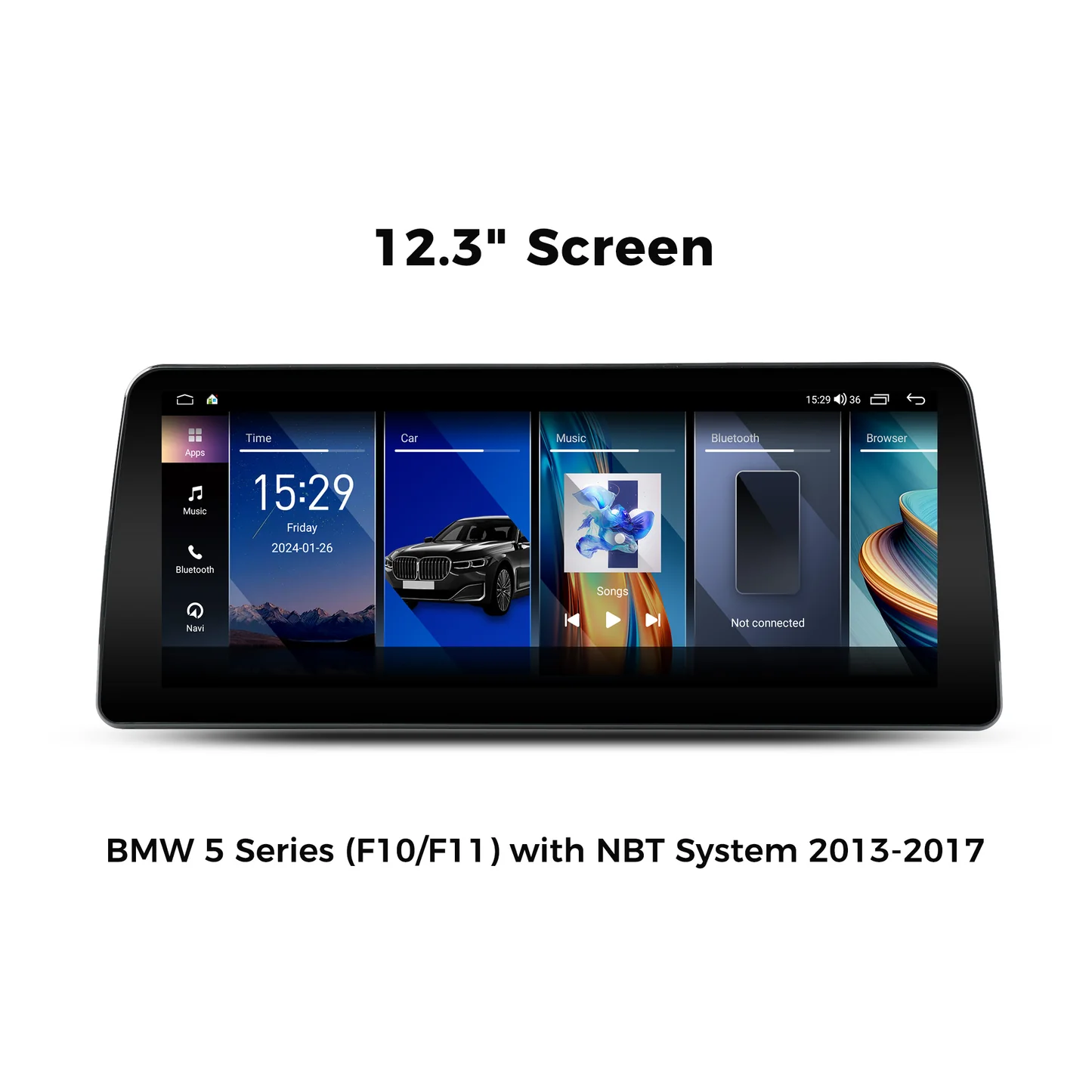 Vinland VBM5S512B8, 12.3" Digital Multimedia Receiver for BMW 5 Series (F10/F11) 2013-2017 with NBT System