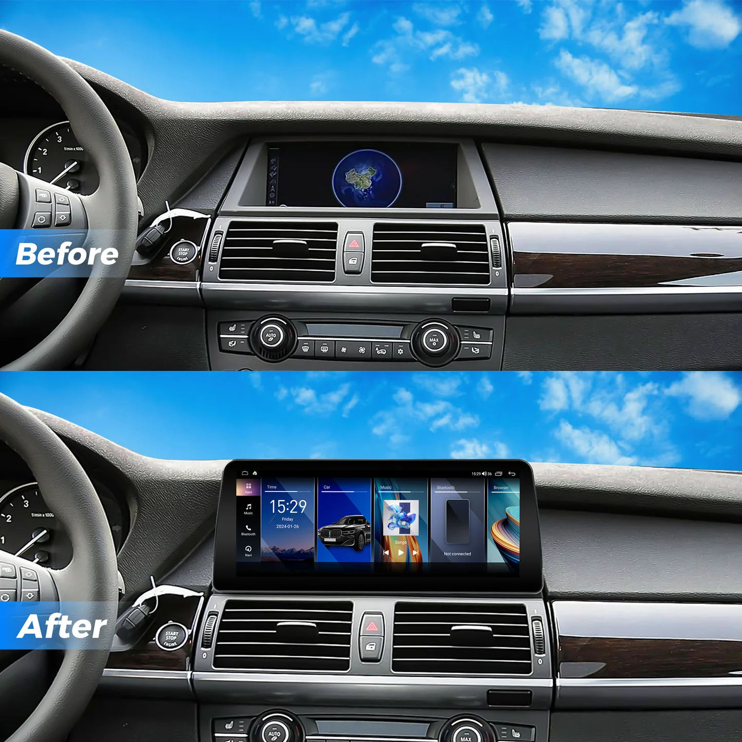 Vinland VBMX54L12B8, 12.3" Digit+D15al Multimedia Receiver for BMW X5 Series (E70) 2010-2013 with CIC System