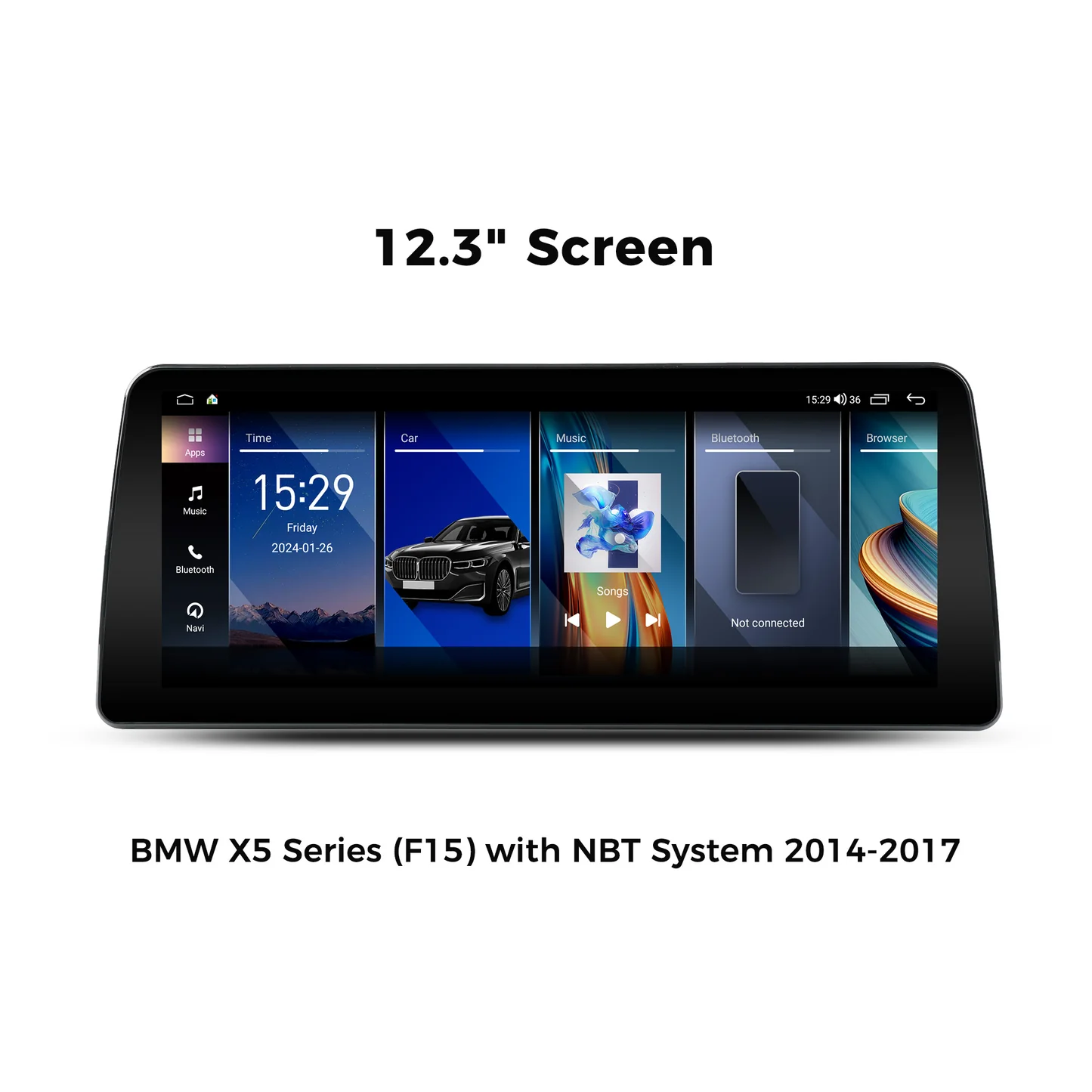 Vinland VBMX5512B8, 12.3" Digital Multimedia Receiver for BMW X5 Series (F15) 2014-2017 with NBT System