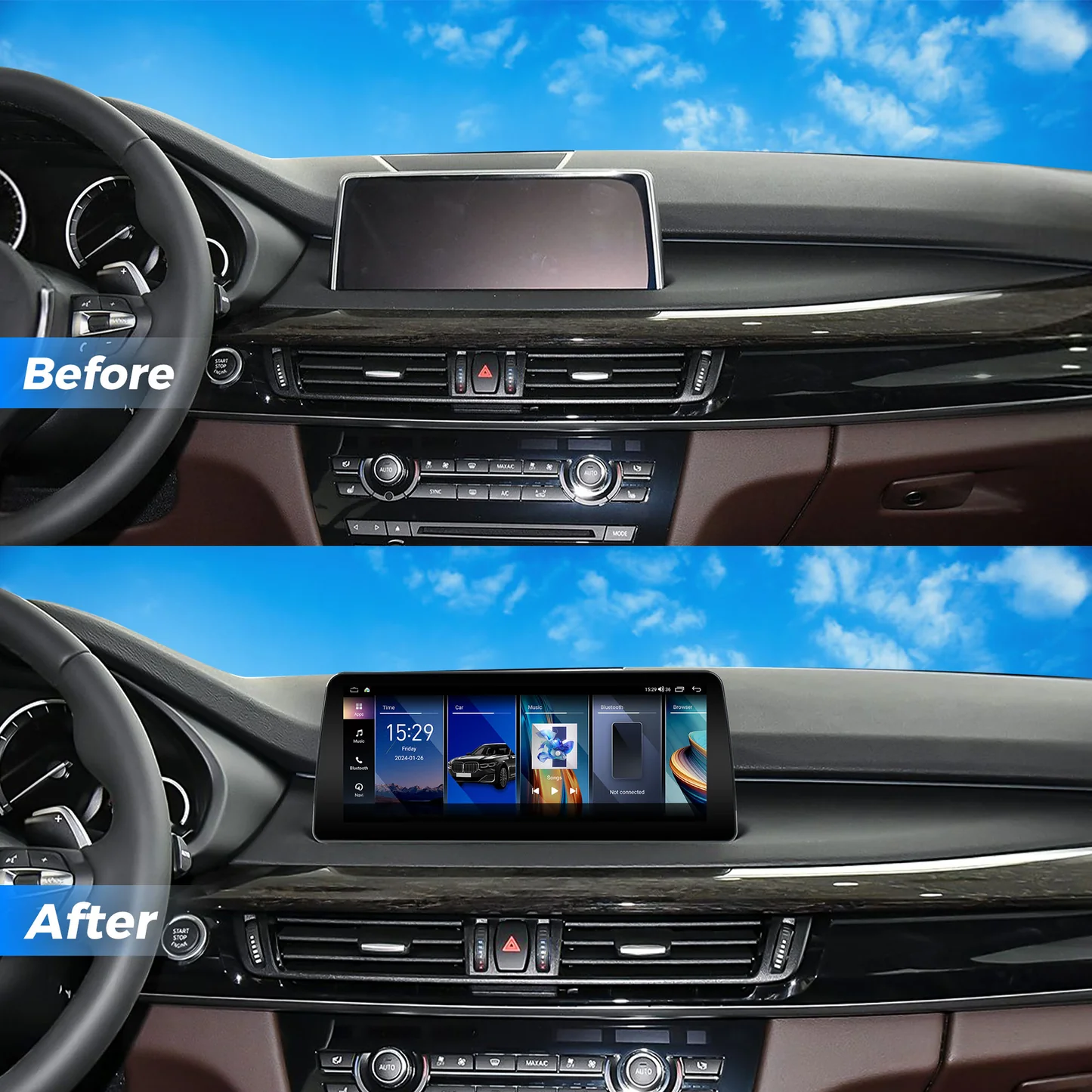 Vinland VBMX5512B8, 12.3" Digital Multimedia Receiver for BMW X5 Series (F15) 2014-2017 with NBT System