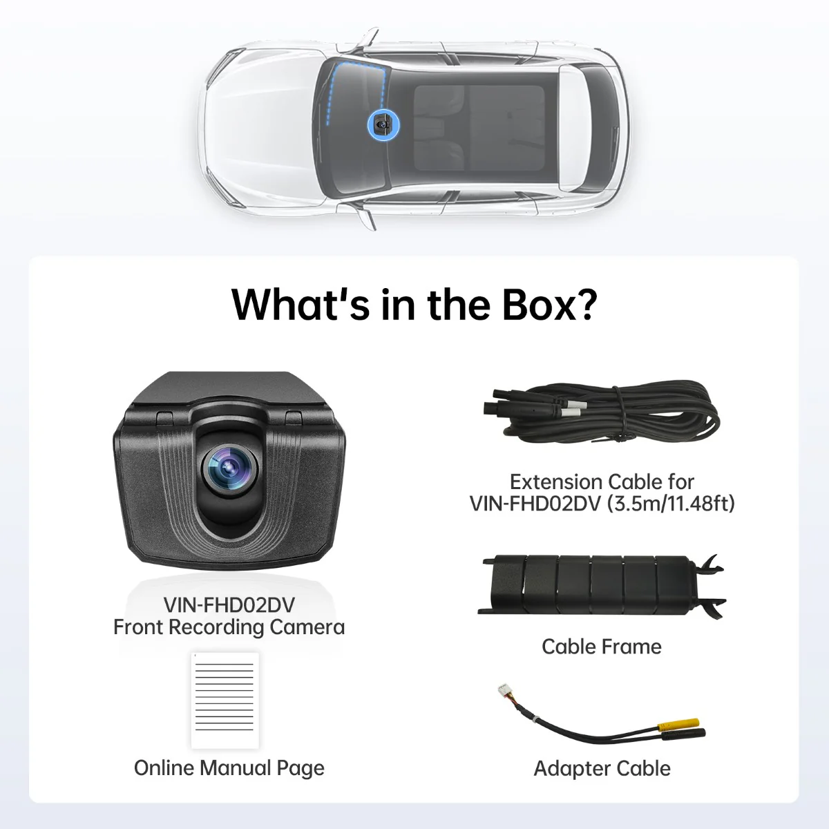 Vinland VIN-FHD02DV, FHD 1080P On-Dash DVR Camera Real-Time Recording