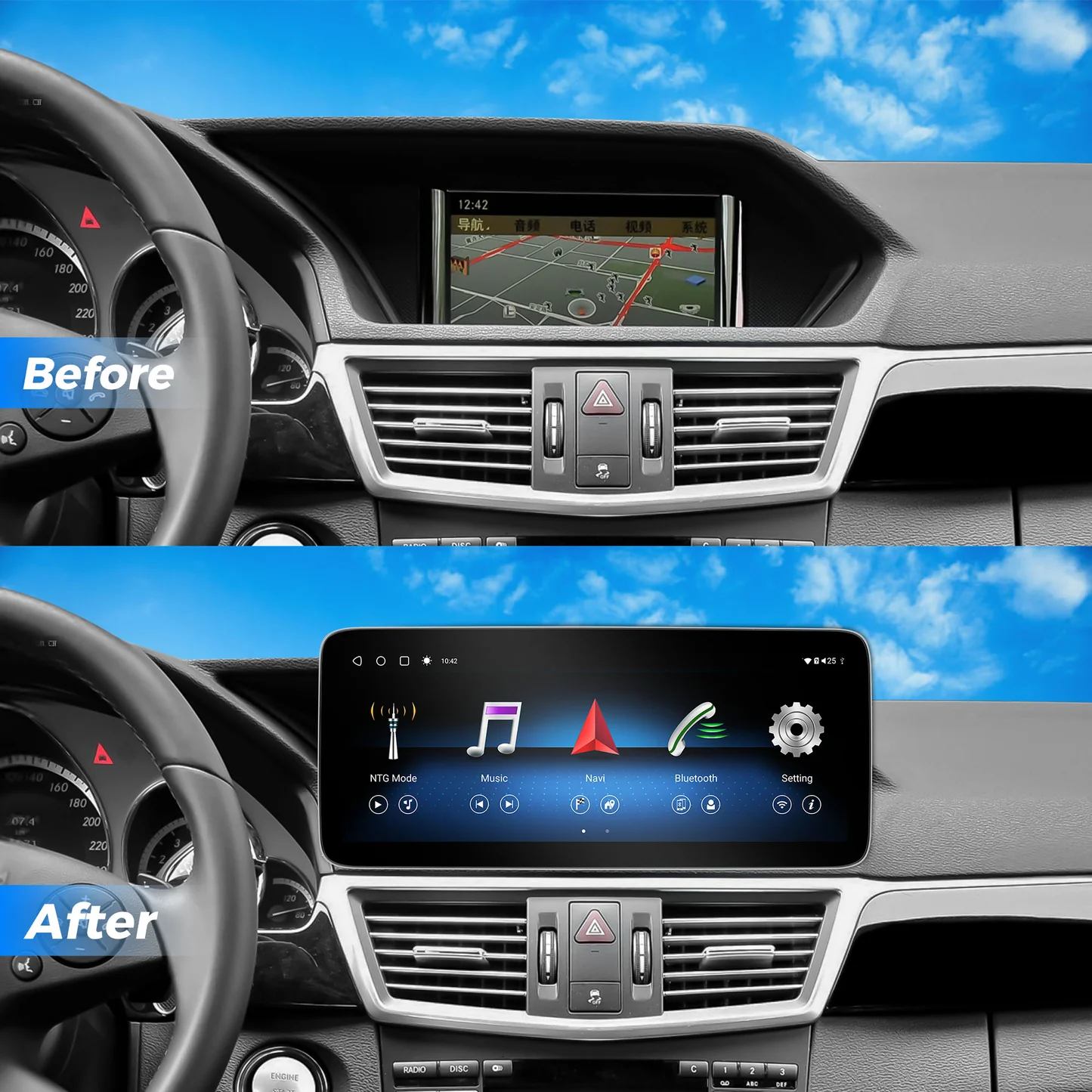 Vinland VMBEC4L12C8, 12.3" Digital Multimedia Receiver for Mercedes Benz E-Class (W212) 2010-2013 with NTG4.0 System