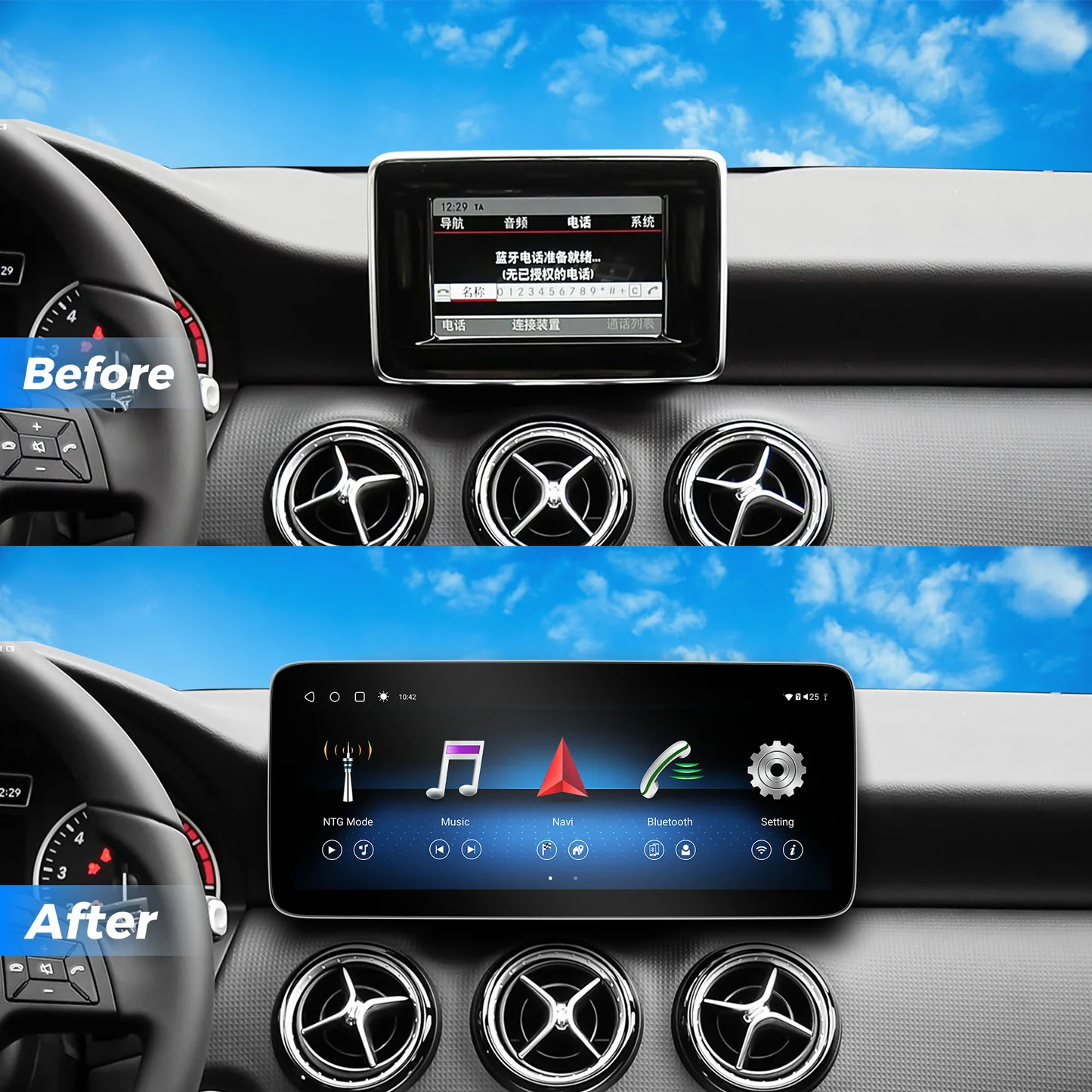 Vinland VMBGA412C8, 12.3" Digital Multimedia Receiver for Mercedes Benz A-Class (W176) & GLA (X156) 2013-2015 with NTG4.5/4.7 System