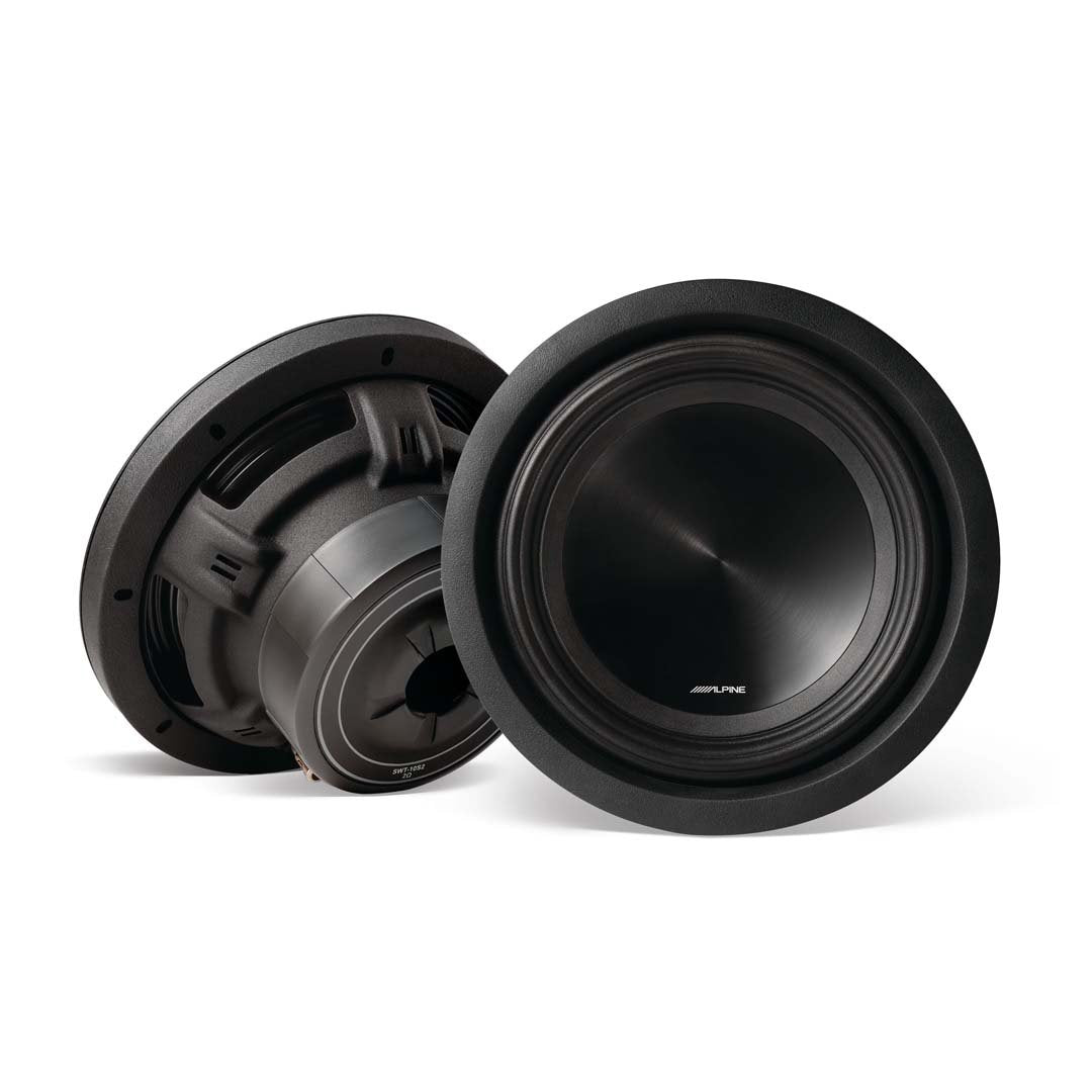 Alpine SWT-10S4, SWT Series Shallow 2 Ohm Voice Coil 10'' Subwoofer, 1000W (OB)