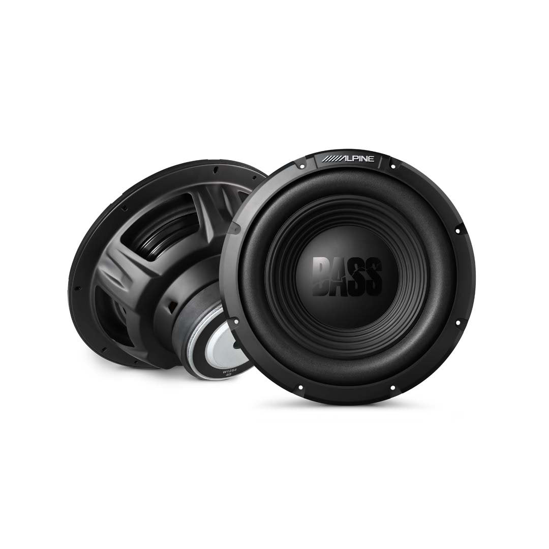 Alpine W12S4, Bass Series Single 4 Ohm Voice Coil 12" Subwoofer - 750W (OB)