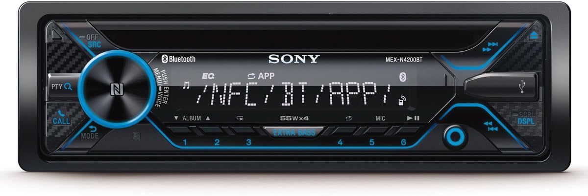 Sony MEX-N4200BT, Single Din AM/FM/CD/MP3 Player Car Stereo, Built-In Bluetooth  (OB)