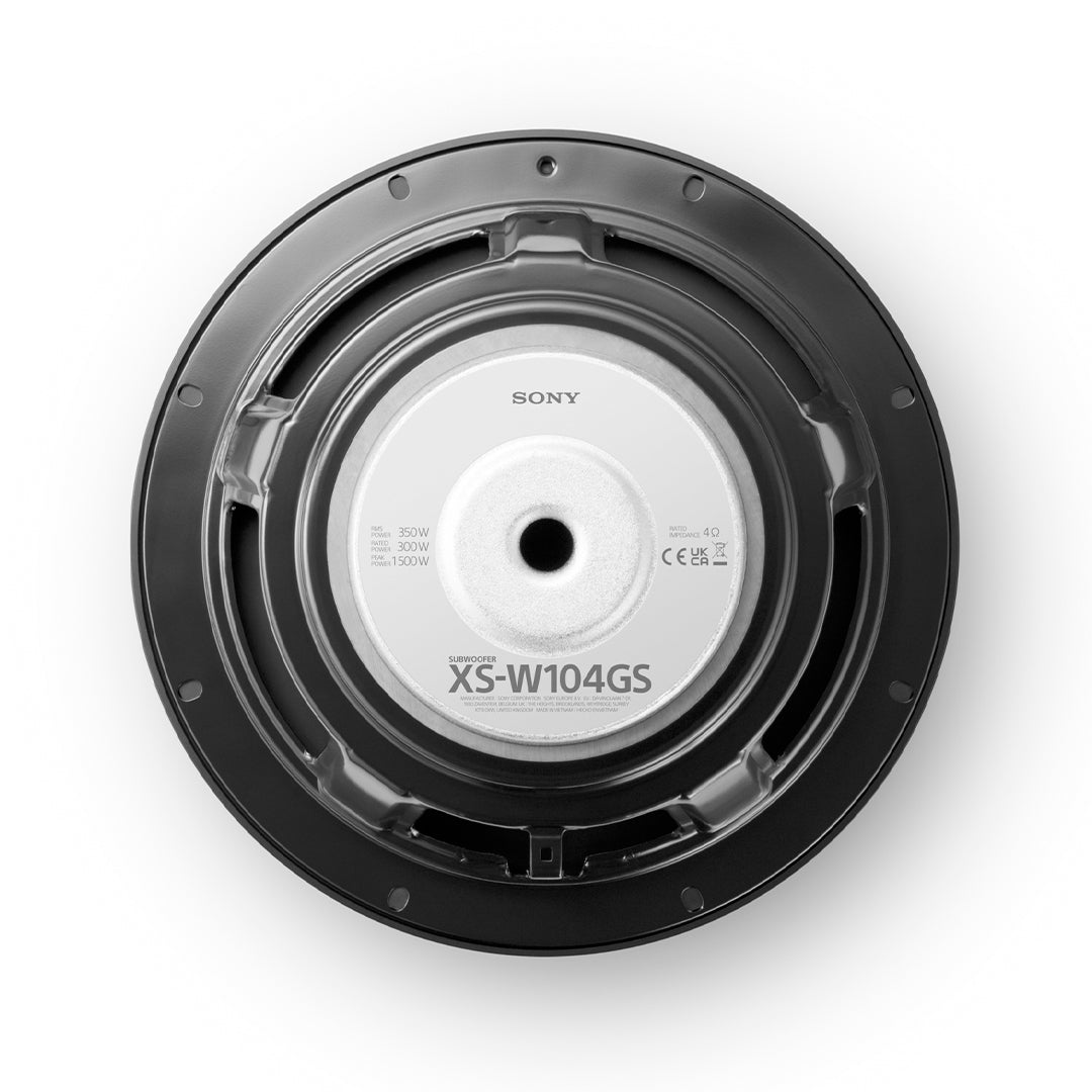 Sony XS-W104GS, GS 10" Single 4 Ohm Voice Coil Car Subwoofer, 1500W Peak (OB)