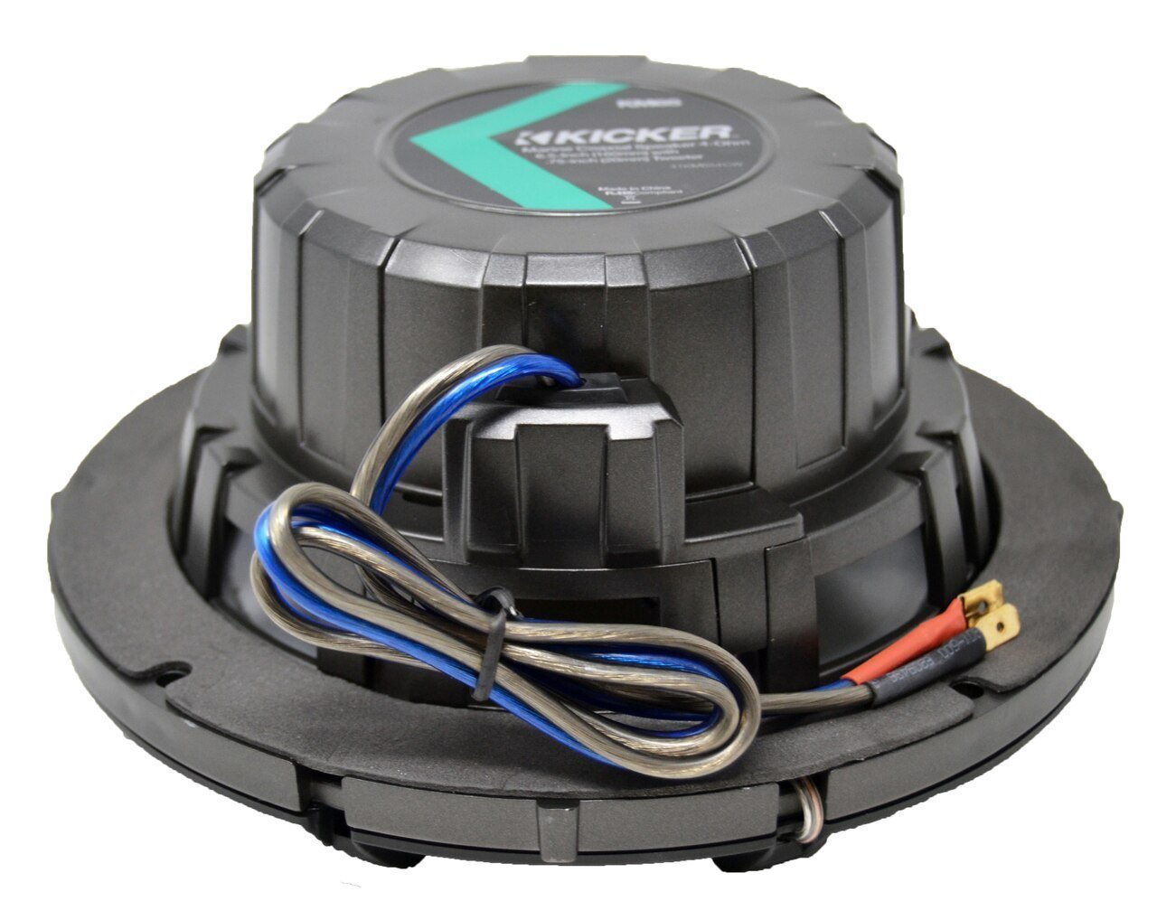 Pair of Kicker 41KM654CW 6.5" 2-Way Coaxial 4-Ohm Marine/Boat Speakers with 3/4 Inch Titanium Waterproof Tweeters - 95 Watts Peak/65 Watts RMS Each Speaker / 390 Watts Peak/130 Watts RMS Per Pair (OB)