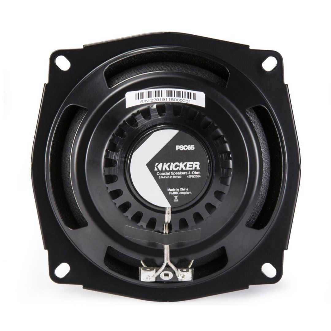 Kicker PSC654, PS Series 6.5" PowerSports Weather-Proof Coaxial Speakers, 4-Ohm (42PSC654) (OB)