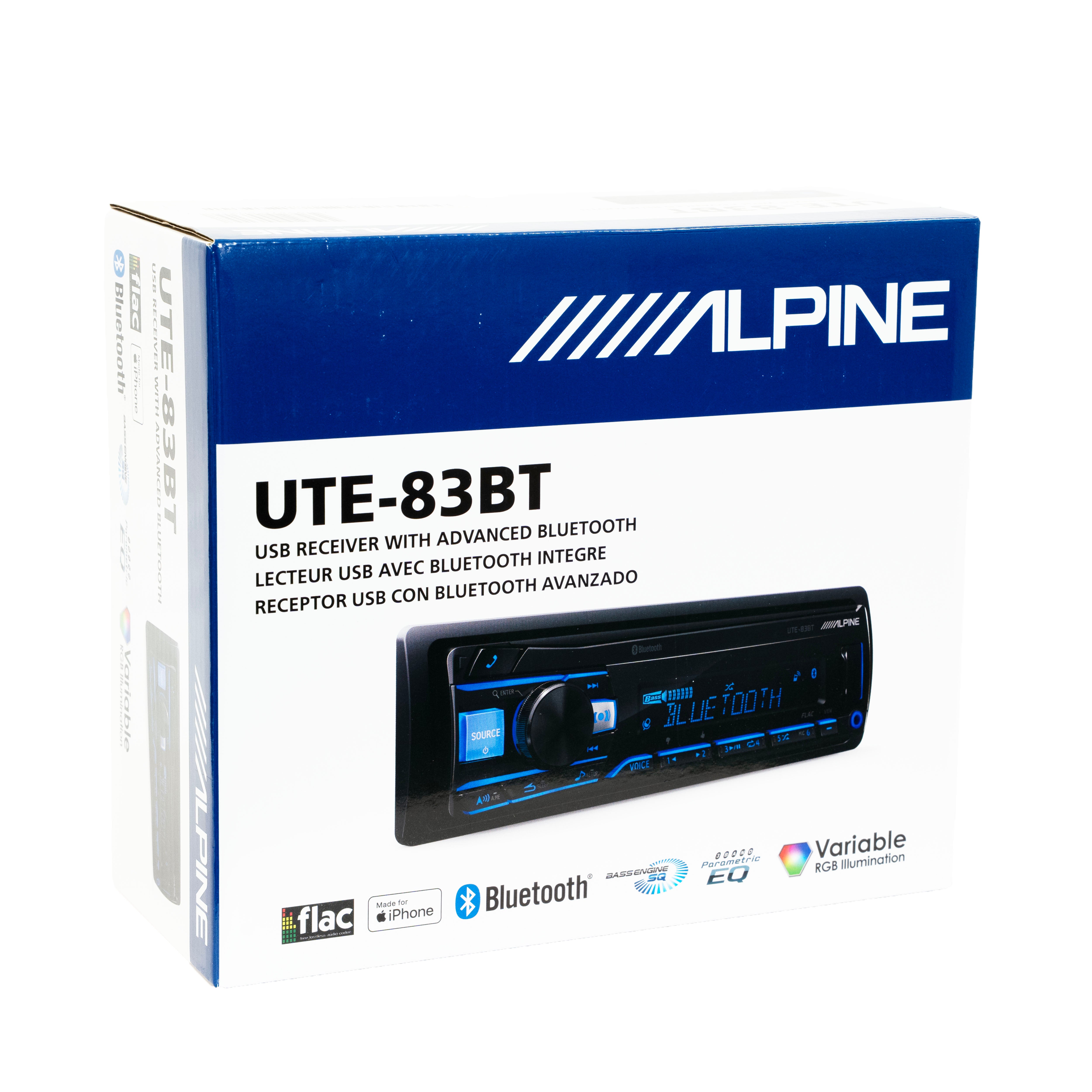 Alpine UTE-83BT, Single DIN Digital Media Receiver w/ Wireless Remote