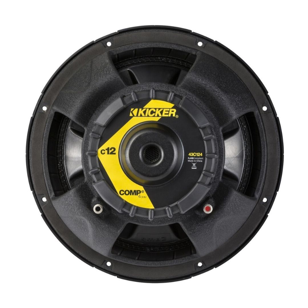 Kicker C124, Comp 12" Single Voice Coil Subwoofer, 4-Ohm (43C124) (OB)