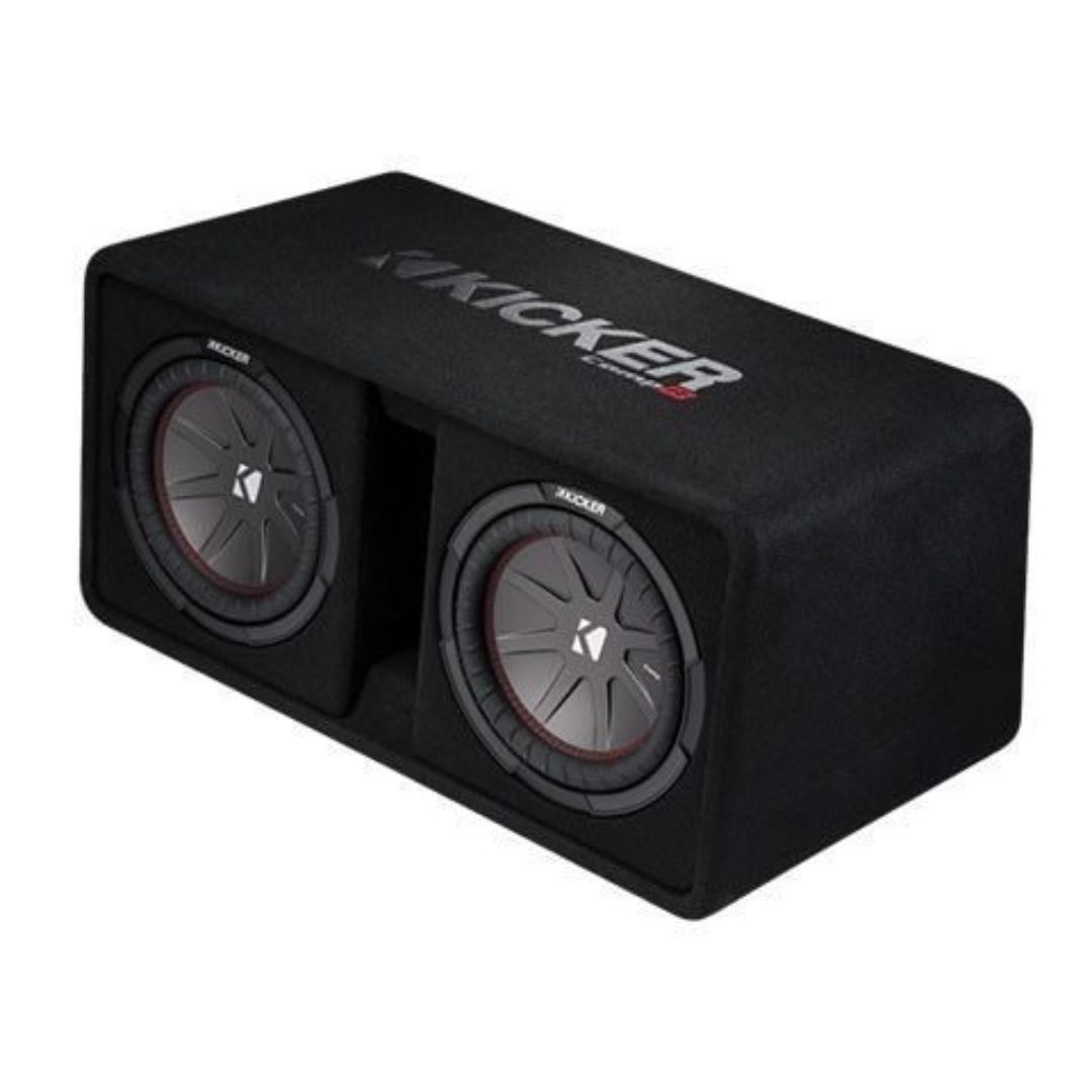 Kicker DCWR102, CompR Dual 10" Subwoofers in Vented Enclosure, 2-Ohm, 800W (OB)