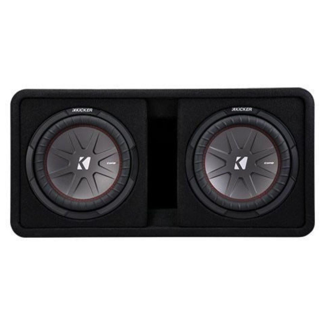 Kicker DCWR102, CompR Dual 10" Subwoofers in Vented Enclosure, 2-Ohm, 800W (OB)
