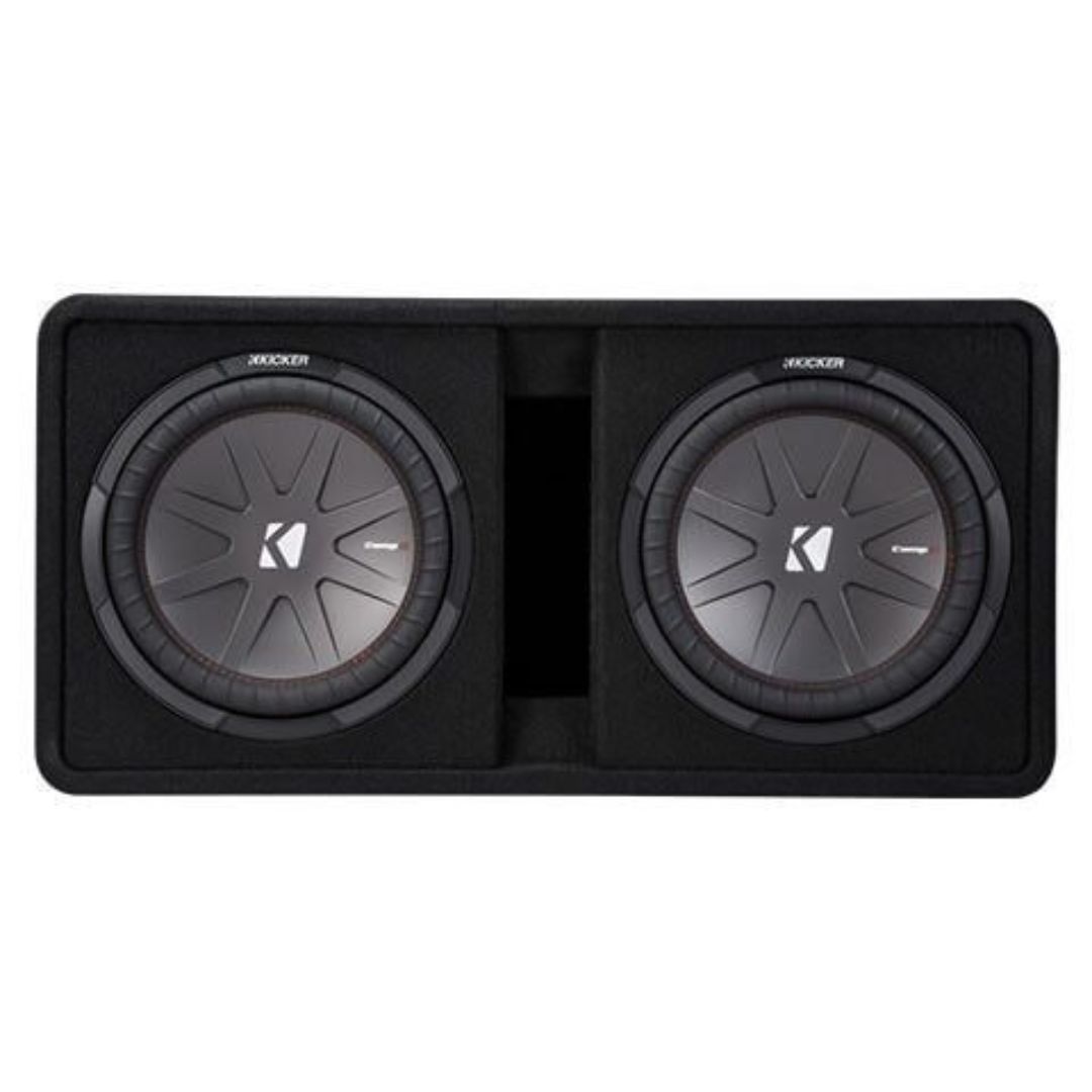 Kicker DCWR122, CompR Dual 12" Subwoofers in Vented Enclosure, 2-Ohm, 1000W (OB)