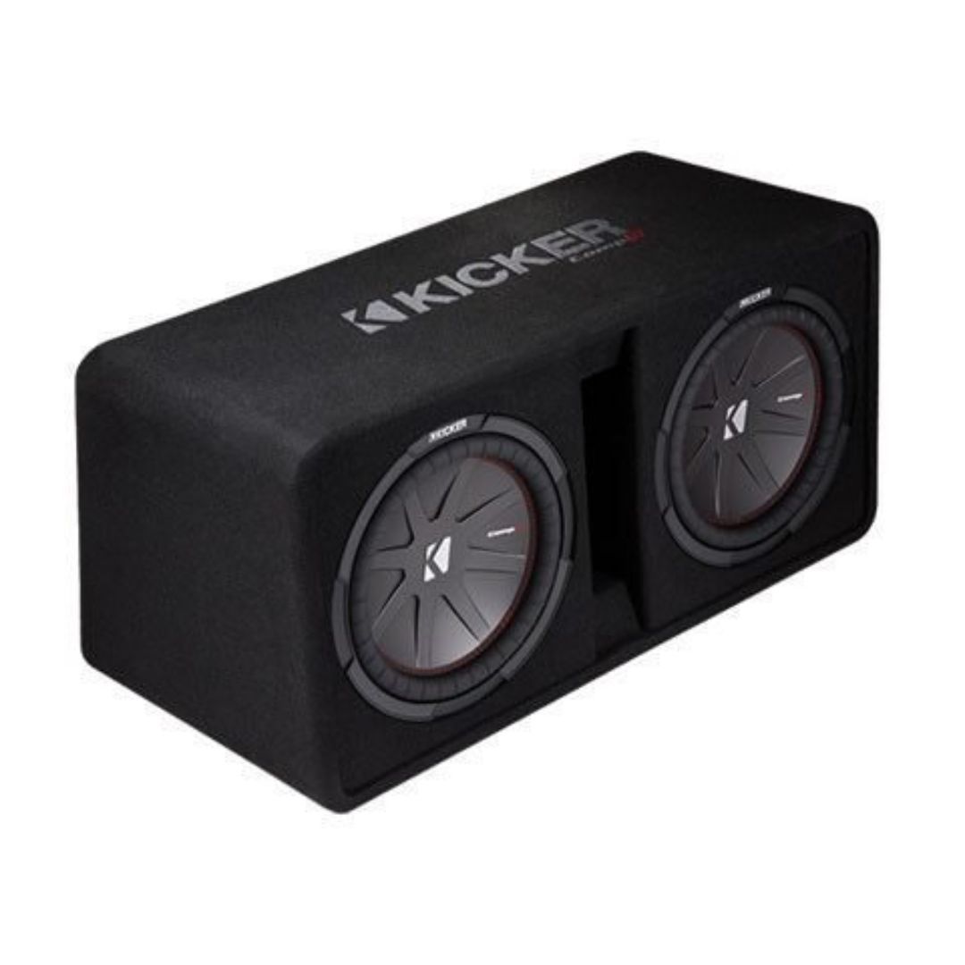 Kicker DCWR122, CompR Dual 12" Subwoofers in Vented Enclosure, 2-Ohm, 1000W (OB)