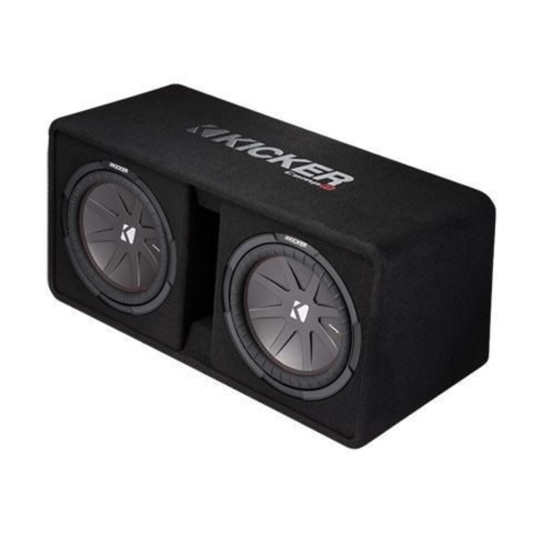 Kicker DCWR122, CompR Dual 12" Subwoofers in Vented Enclosure, 2-Ohm, 1000W (OB)