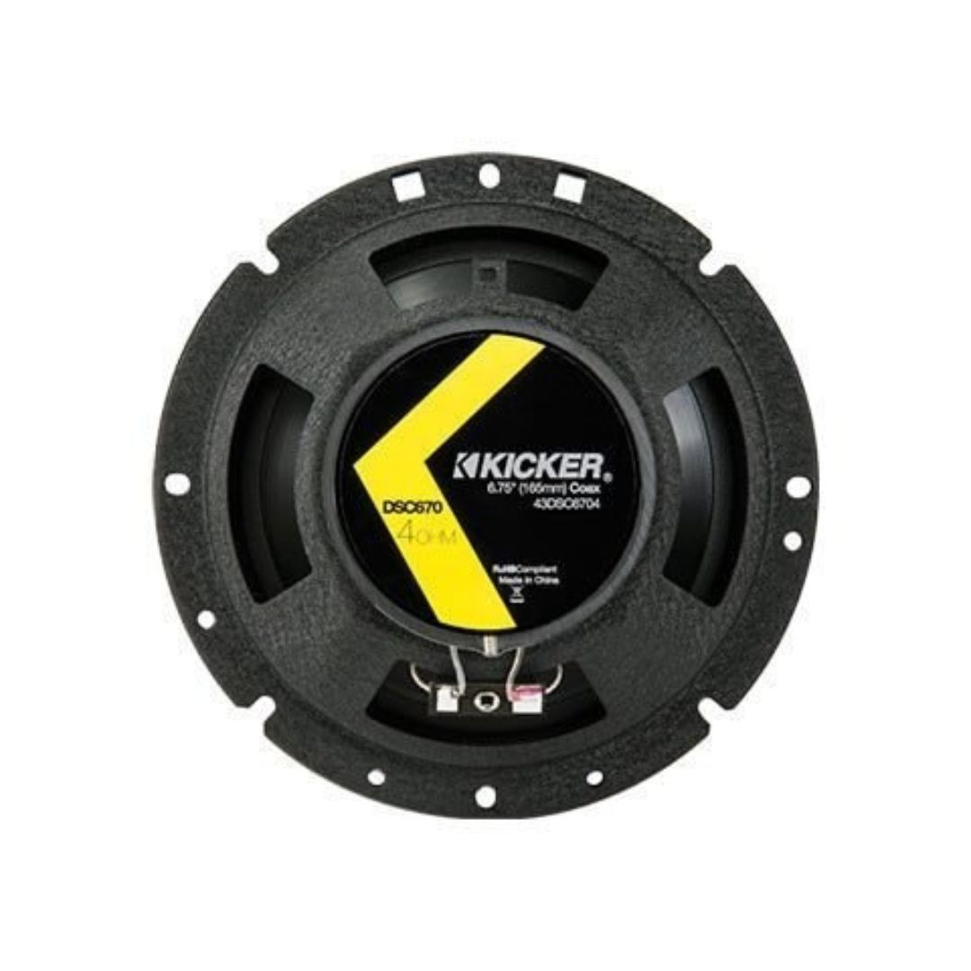 Kicker DSC6704, DS 6.75" 2-Way Coaxial Speakers, 4-Ohm (OB)