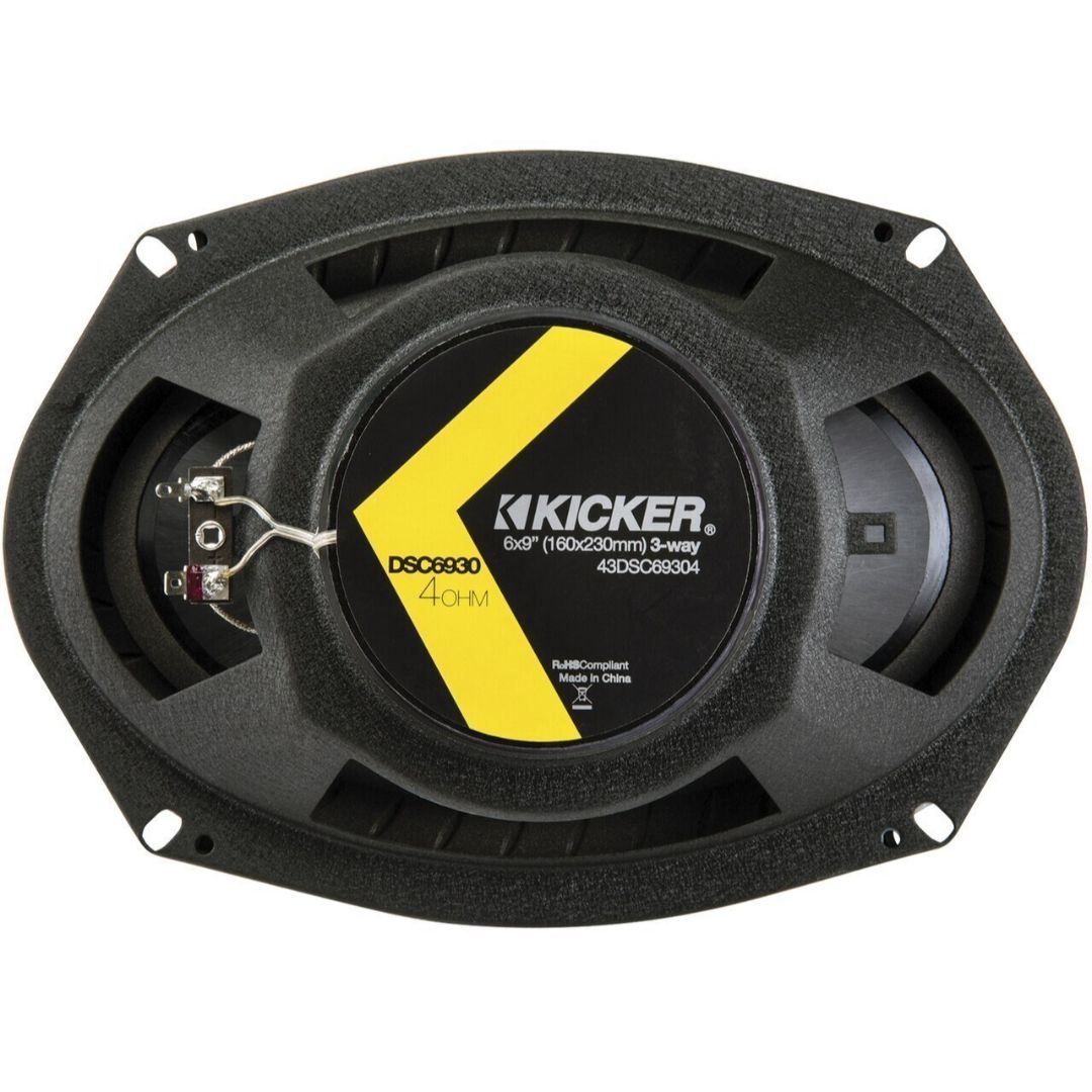 Kicker DSC69304, DS 6X9" 3-Way Speakers, 4-Ohm (OB)