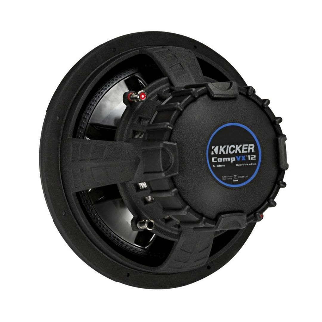 Kicker CVX124, CompVX 12" Dual Voice Coil Subwoofer 4-Ohm, 750W (44CVX124) (OB)