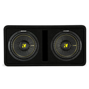 Kicker DCWC122, Dual CompC 12" Subs in Vented Enclosure, 2-Ohm, 600W (44DCWC122) (OB)