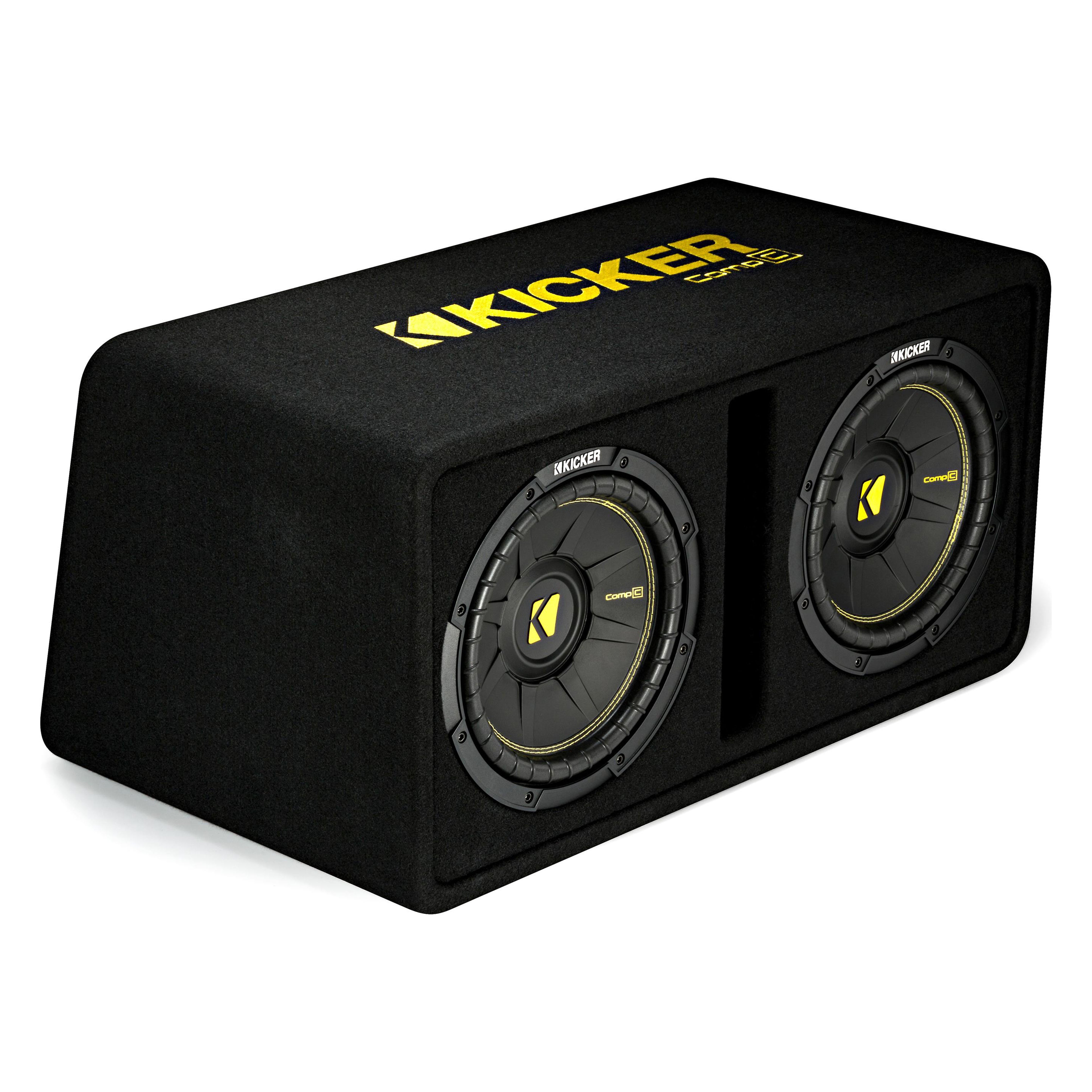 Kicker DCWC122, Dual CompC 12" Subs in Vented Enclosure, 2-Ohm, 600W (44DCWC122) (OB)