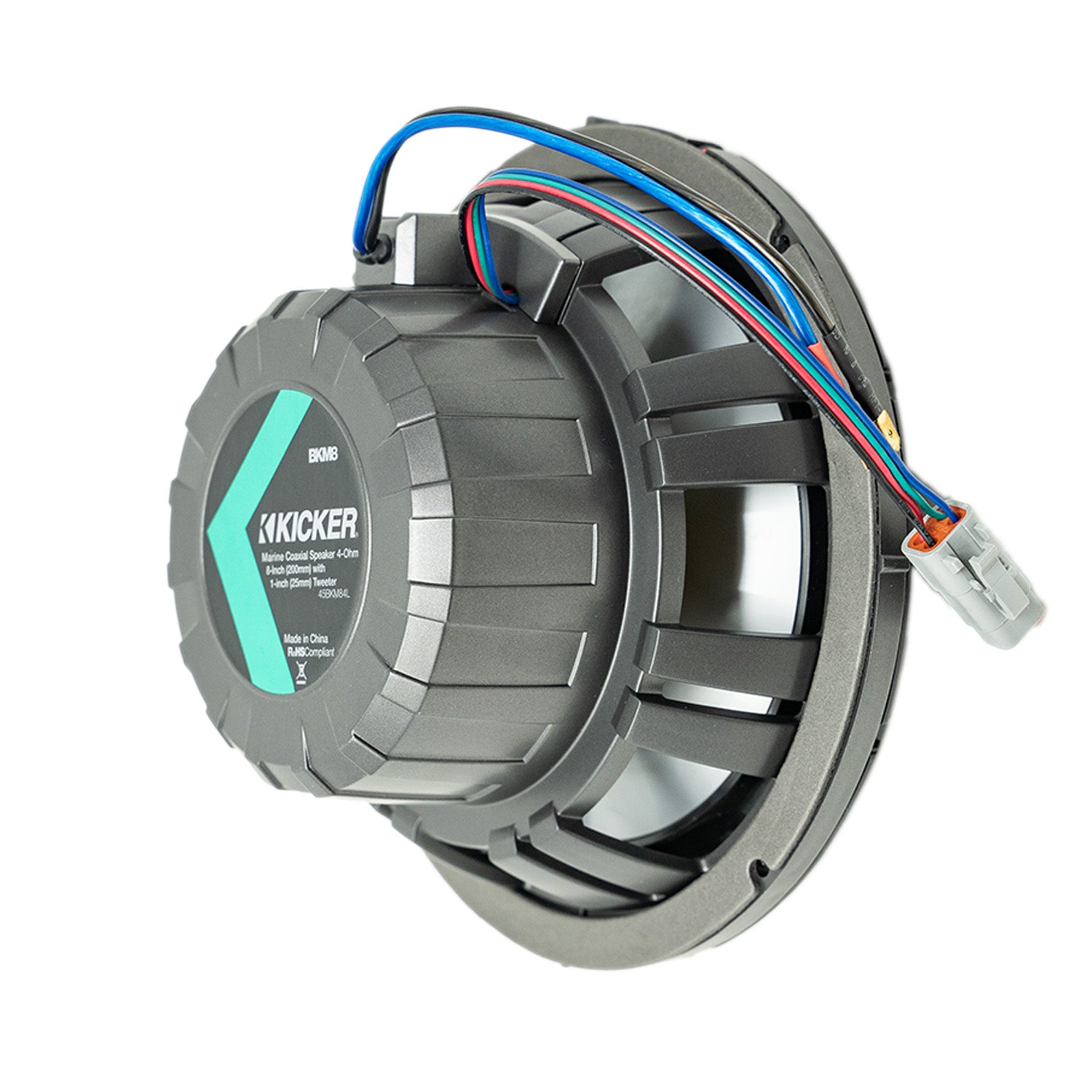 Kicker BKM84L, 8" 2-Way Marine Coaxial Speaker w/ LED (OB)