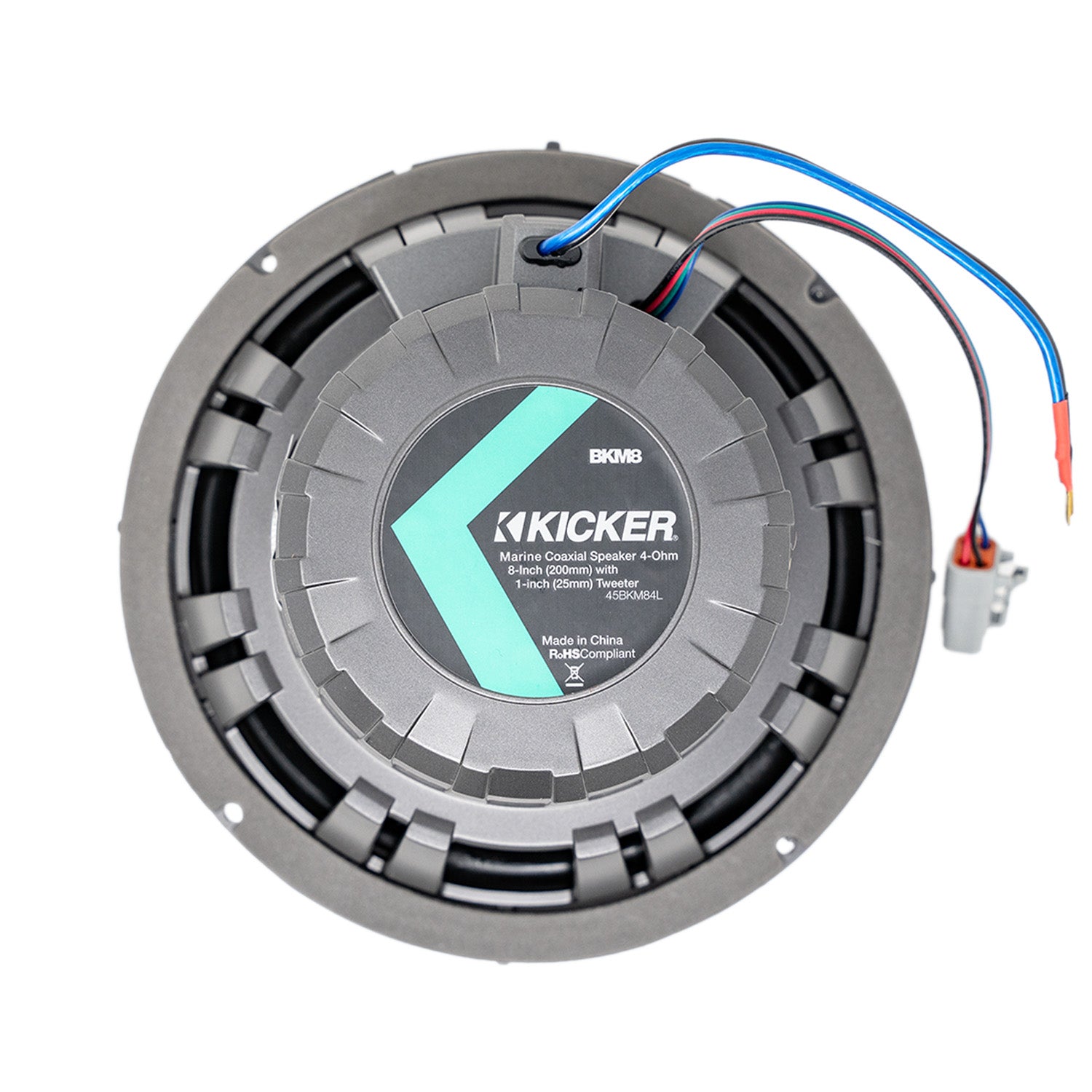 Kicker BKM84L, 8" 2-Way Marine Coaxial Speaker w/ LED (OB)