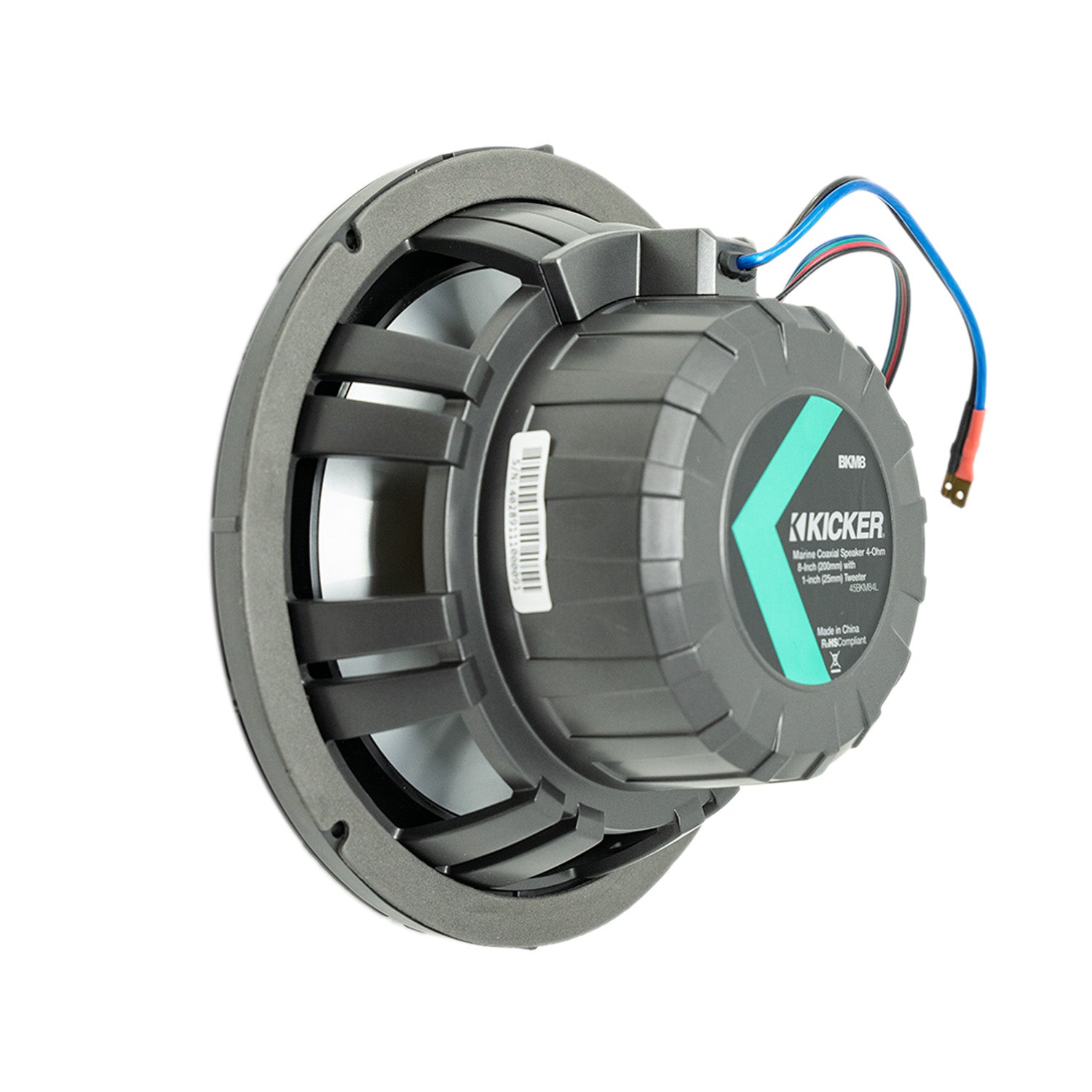 Kicker BKM84L, 8" 2-Way Marine Coaxial Speaker w/ LED (OB)